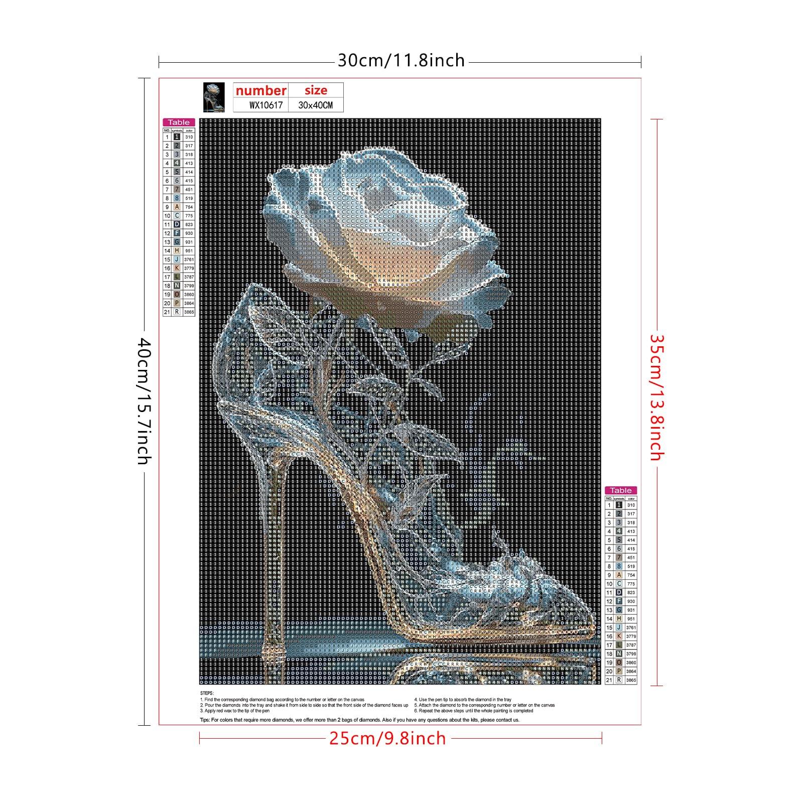 Lxmsja High Heel Diamond Art Kits for Adults, Flower DIY Full Drill Diamond Painting Kits for Beginners, 5D Gem Art Crafts for Adults, Home Wall Decor 12x16 inch - Image 6