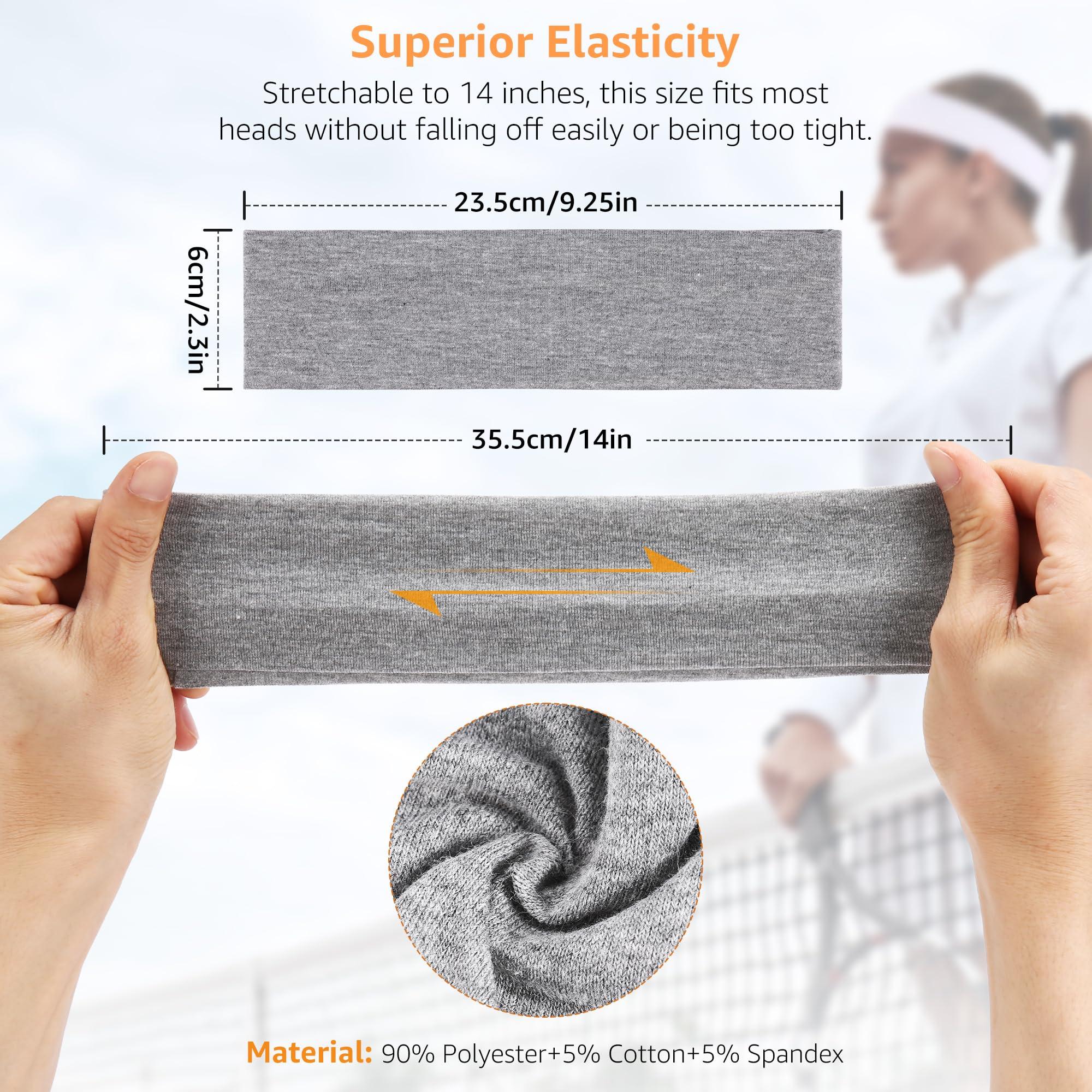 DiyJibb Headbands for Women Non Slip - 7PCS Fashion Sports Hair Bands for Women's Hair, Soft Cotton Cloth Stretchy Headbands for Women for Workout Yoga Running - Image 2