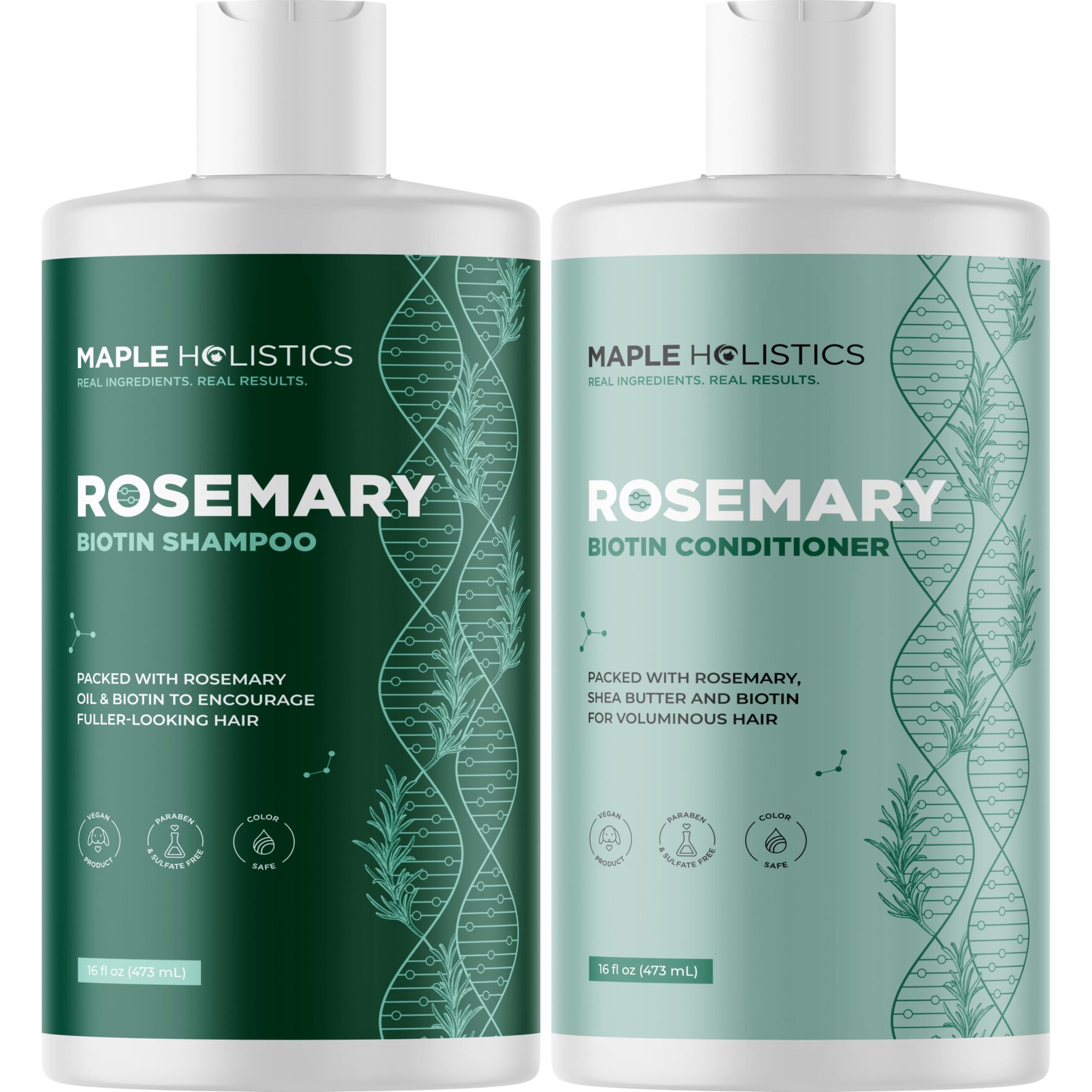 Biotin Rosemary Shampoo and Conditioner Set - Vegan Sulfate Free Biotin Shampoo and Conditioner Set Hair Growth Complex with Volumizing Rosemary Essential Oil for Fine Weak & Dull Hair - Image 8