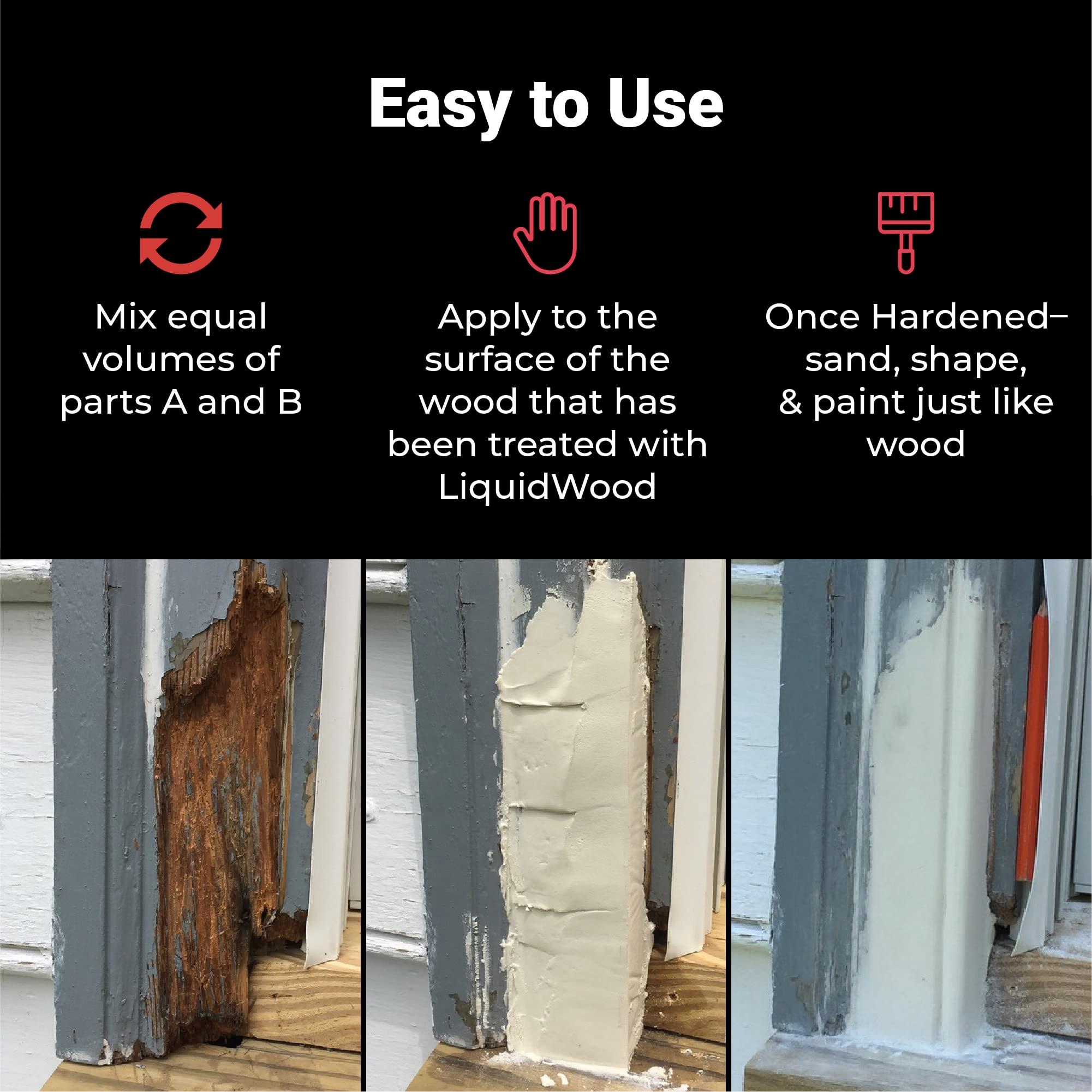 Abatron WoodEpox Kit - 2 Quart - 2-Part Structural Epoxy Adhesive Filler - Wood Filler Putty - Image 4