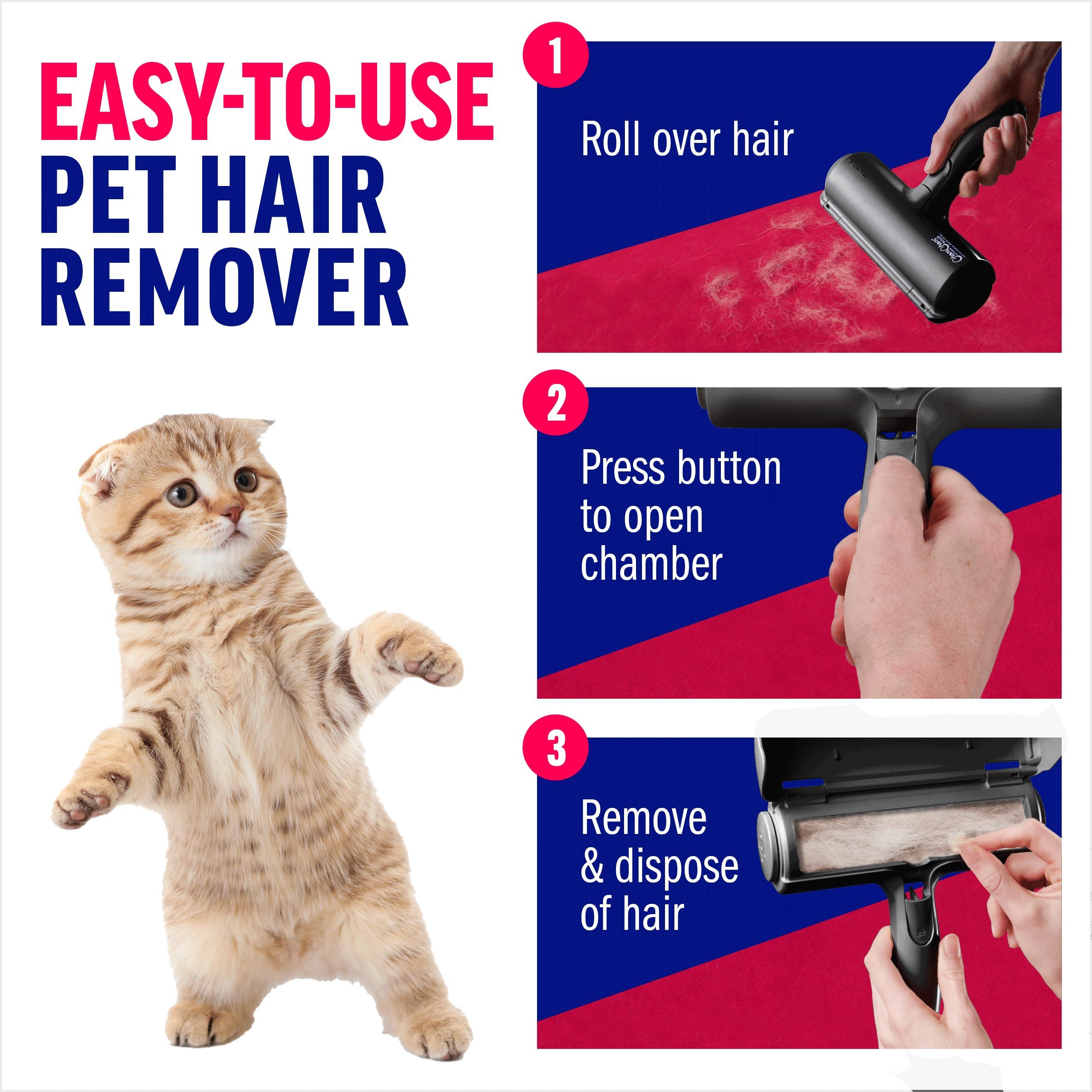Chom Chom Roller Pet Hair Remover and Reusable Lint Roller - Black ChomChom Cat and Dog Hair Remover for Furniture, Couch, Carpet, Clothing and Bedding - Portable, Multi-Surface Fur Removal Tool - Image 4