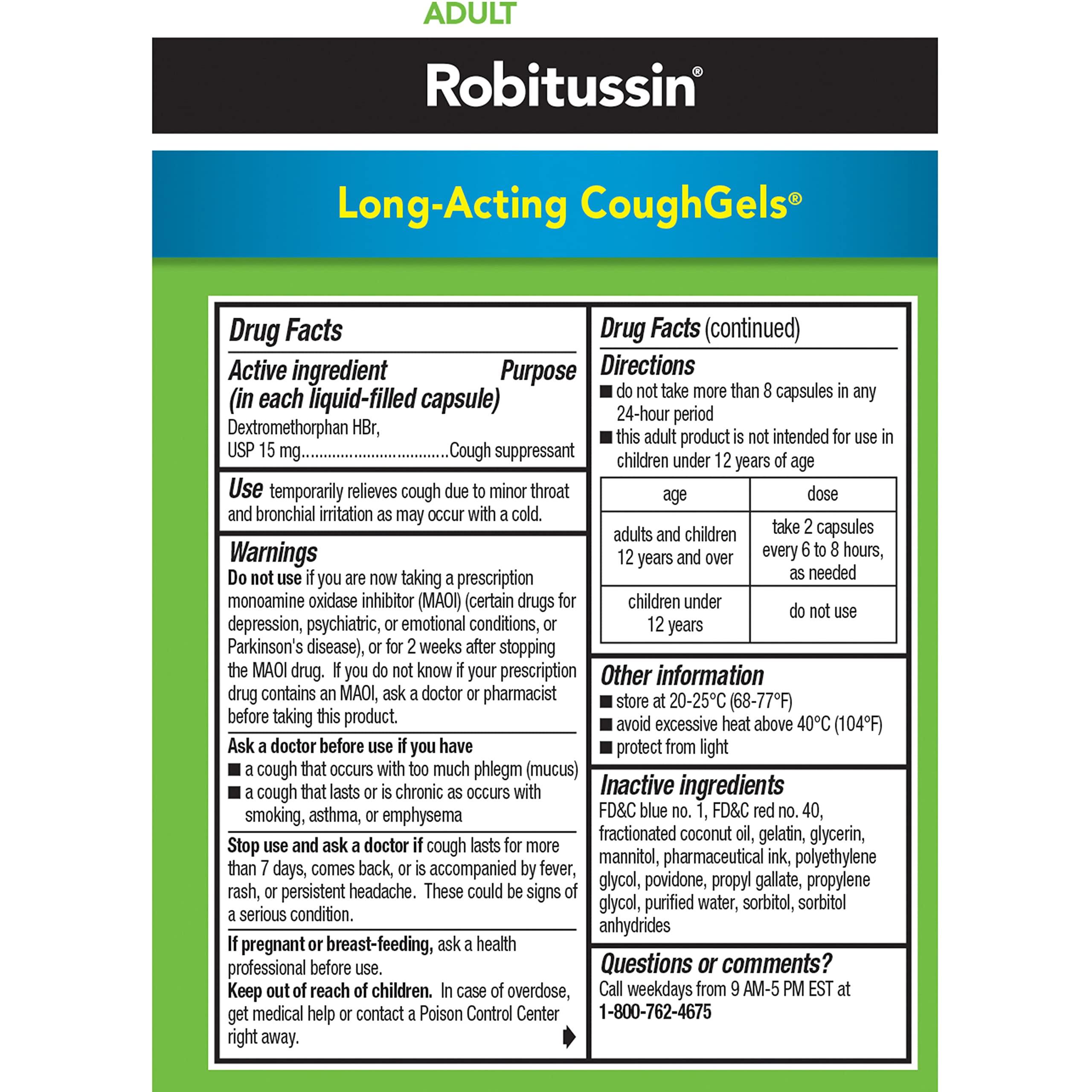 Robitussin 8 Hour Liqui-gels Cough, Adult Formula - 20 count Liqui-Gels - Image 12
