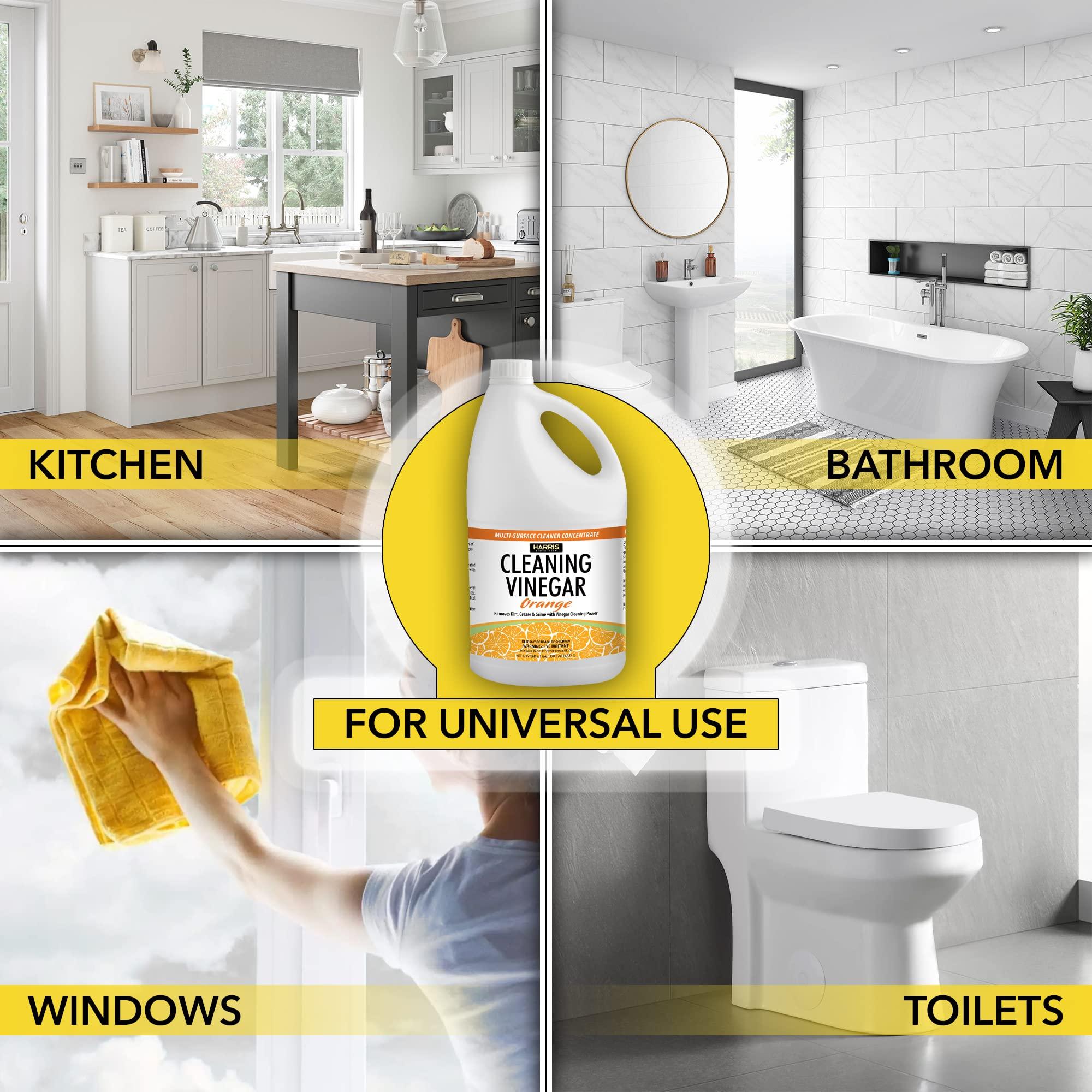 HARRIS Cleaning Vinegar All Purpose Household Surface Cleaner, 128oz (Orange) with Easy Pour Funnel Included - Image 3