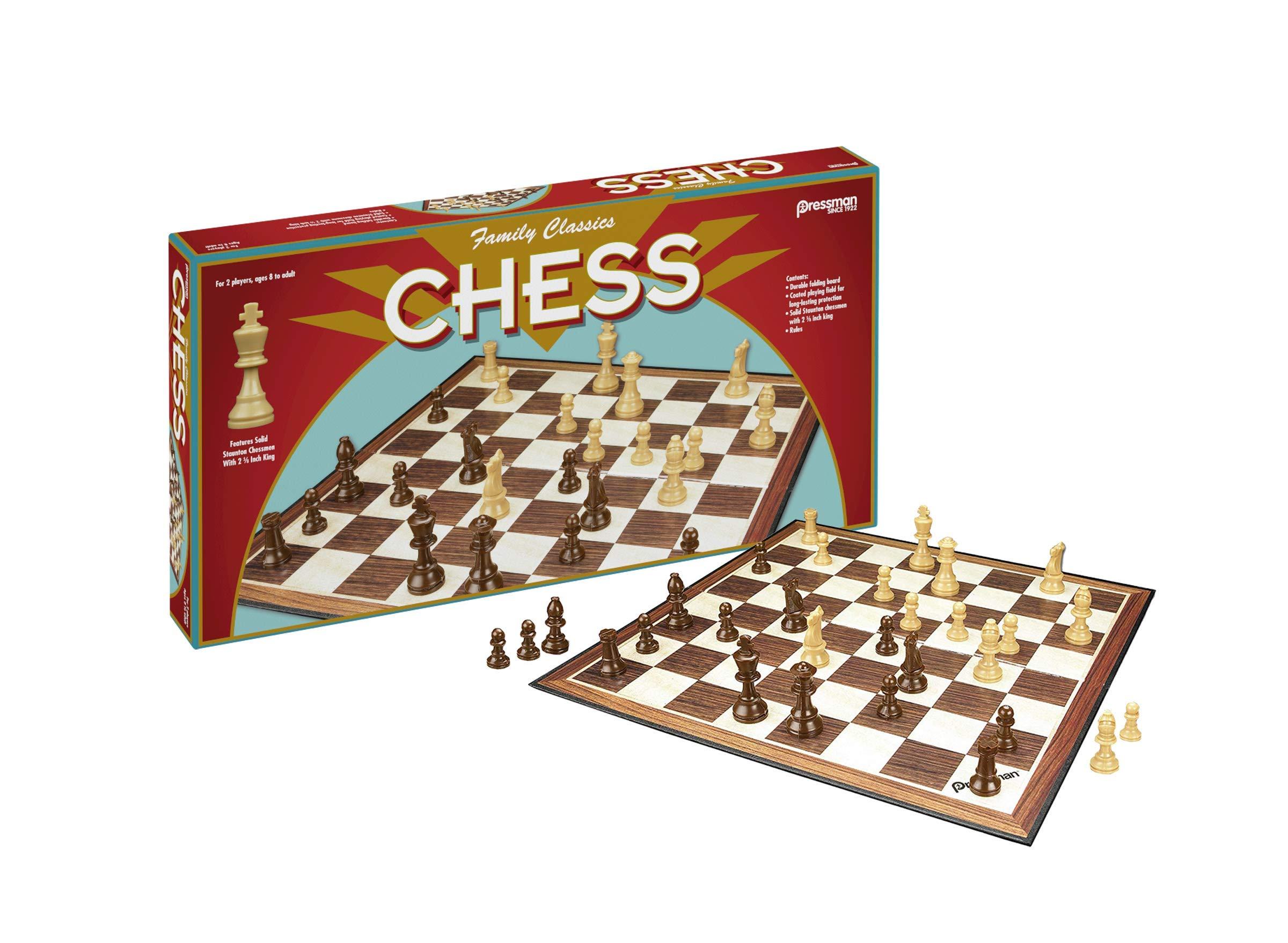 Family Classics Chess by Pressman - with Folding Board and Full Size Chess Pieces - Image 3