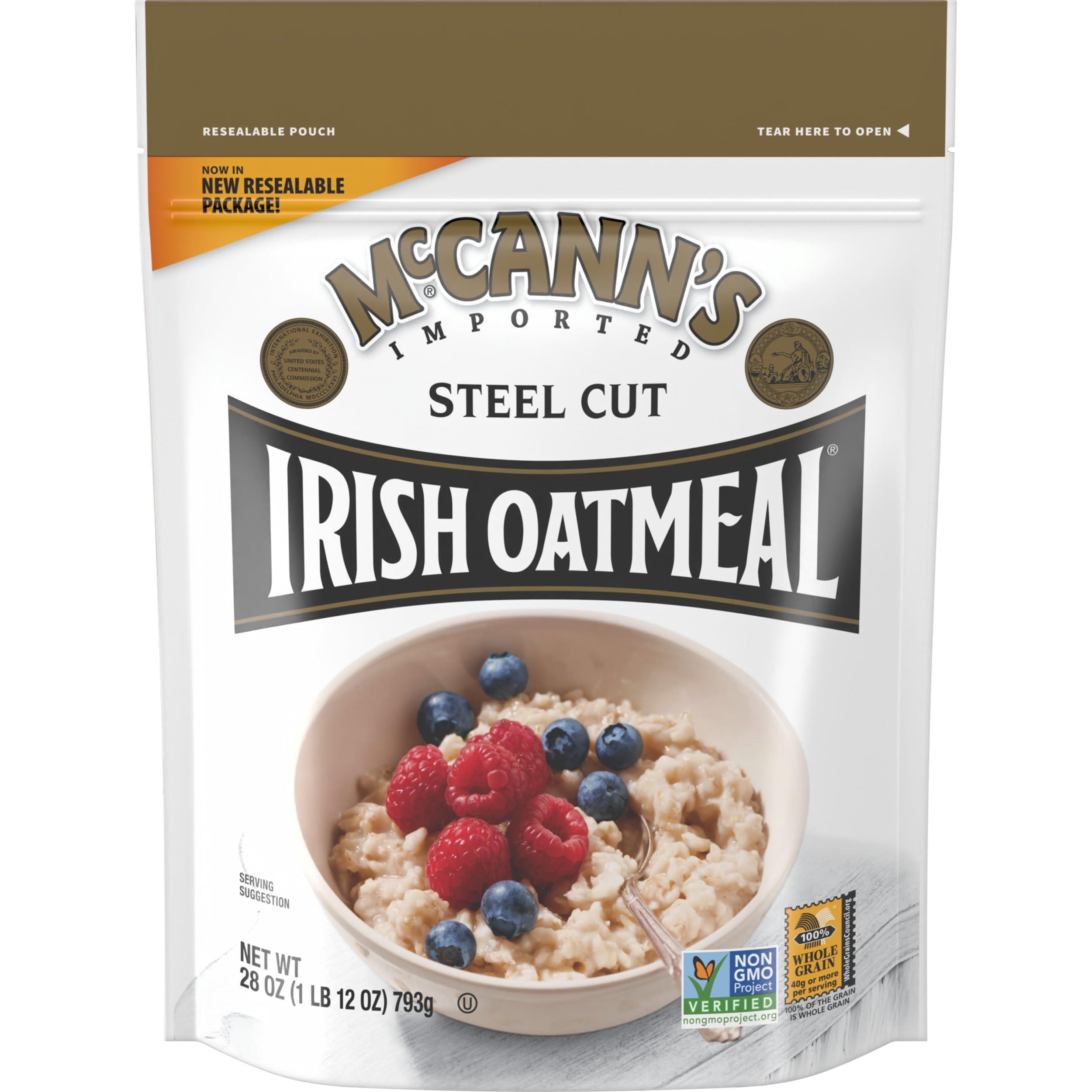 McCann's Irish Oatmeal, Traditional Steel Cut Oats, 28 Ounce Bag (Pack of 6)