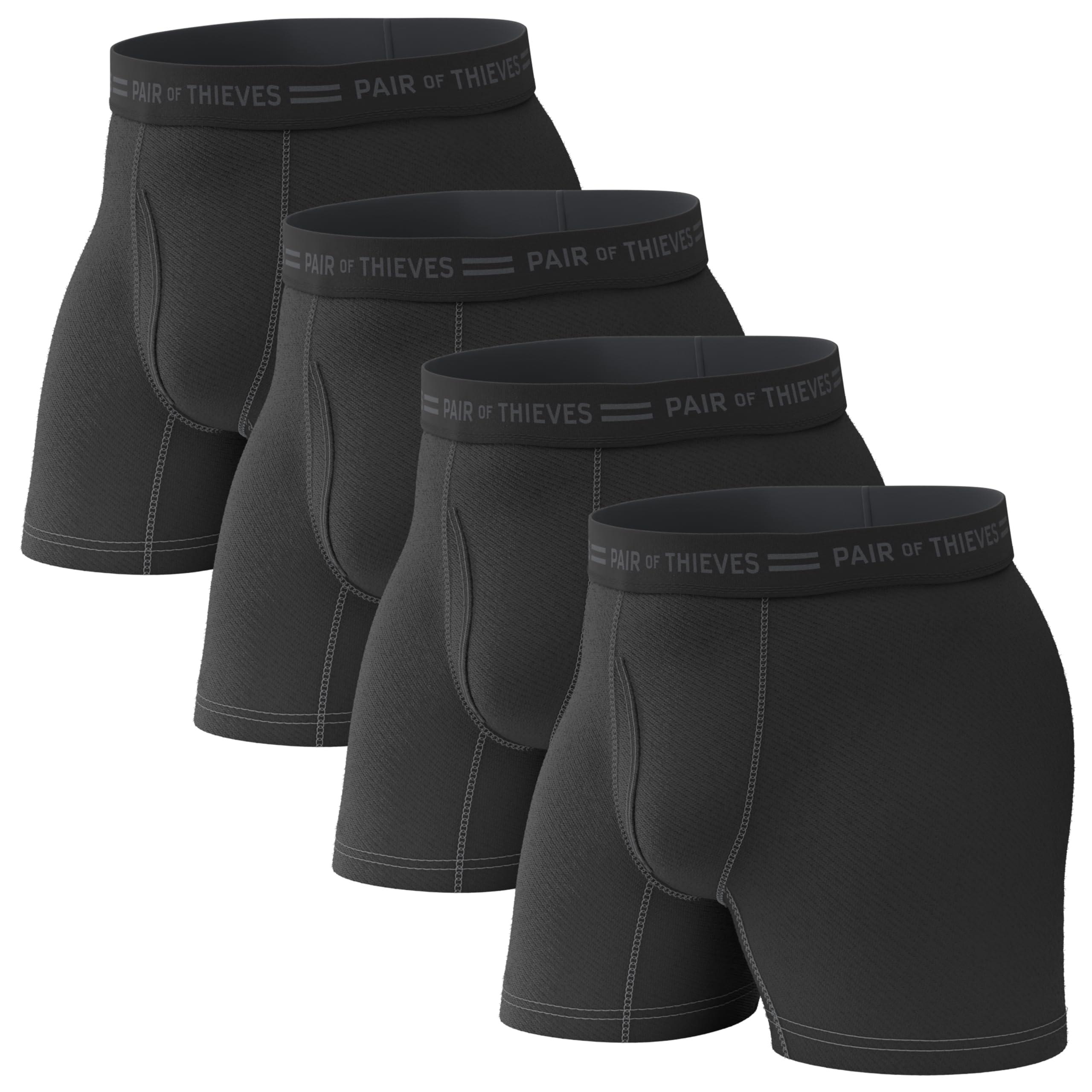 Pair of Thieves Soft Cotton Boxer Briefs for Men Pack (4 & 8 Pack) - Tagless Mens Underwear for All-Day Comfort and Support