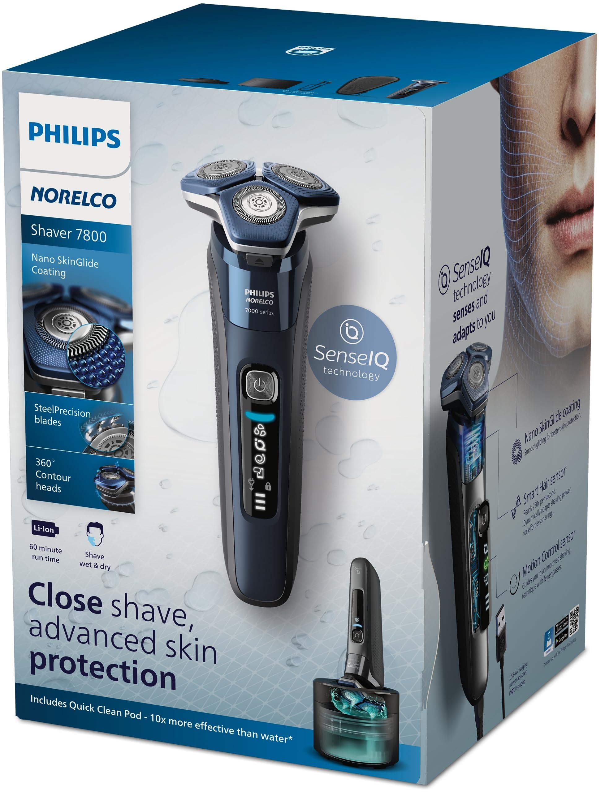 Philips Norelco Shaver 7800, Rechargeable Wet & Dry Electric Shaver with SenseIQ Technology, Quick Clean Pod, Charging Stand, Travel Case and Pop-up Trimmer, S7885/85 - Image 16
