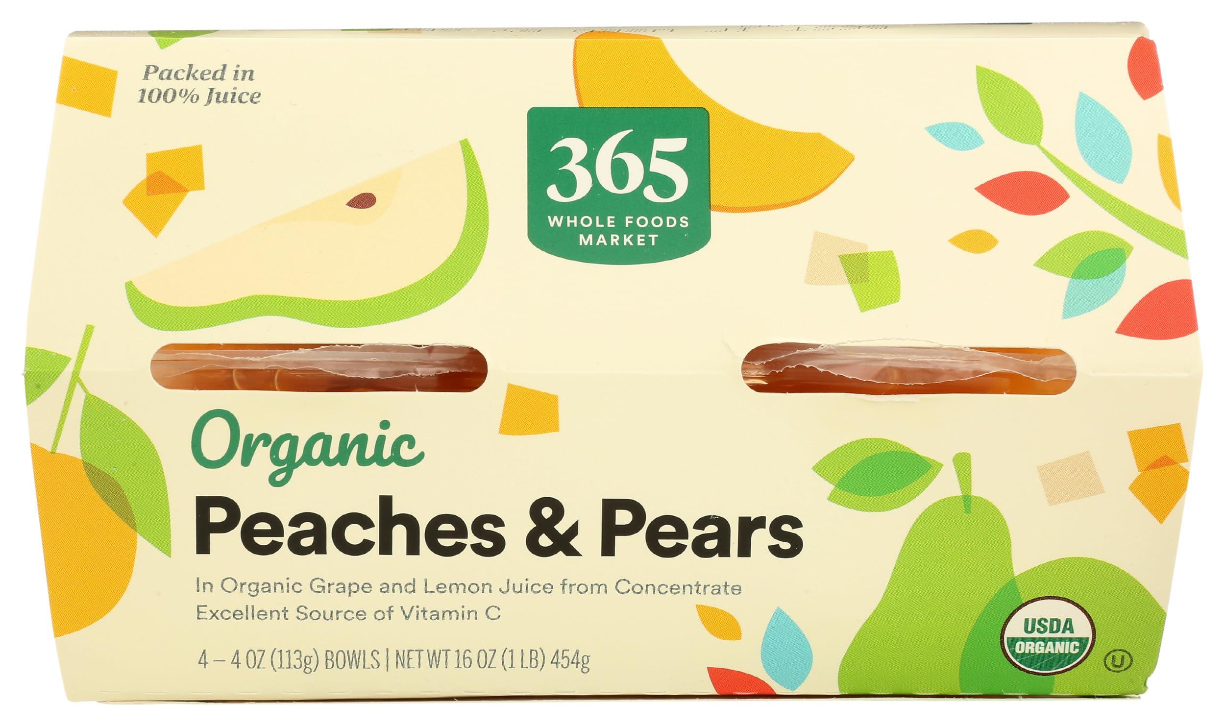365 by Whole Foods Market, Organic Peaches & Pears Snack Cups, 4 Count - Image 3