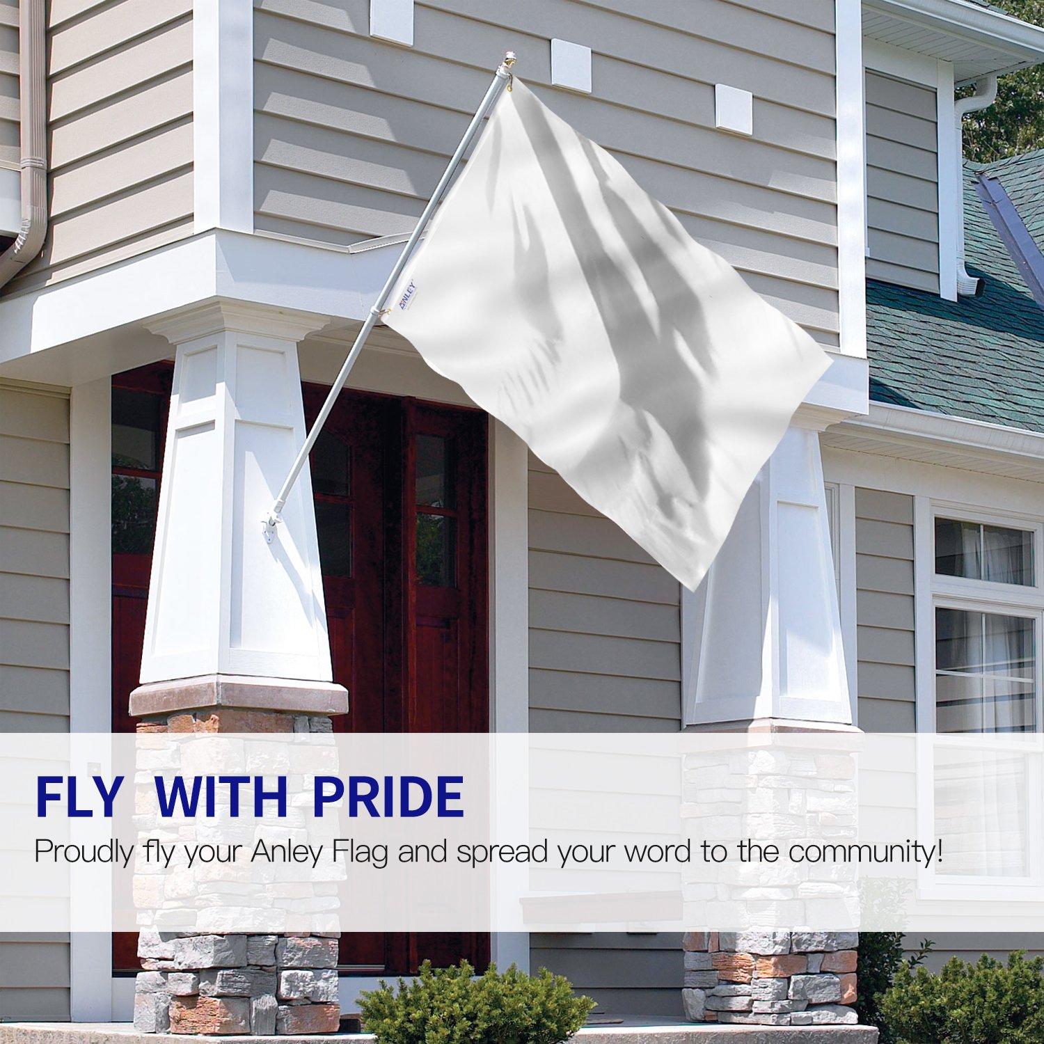 Anley Fly Breeze 3x5 Foot Solid White Flag - Vivid Color and Fade proof - Canvas Header and Double Stitched - Plain White Flags Polyester with Brass Grommets 3 X 5 Ft - Image 2