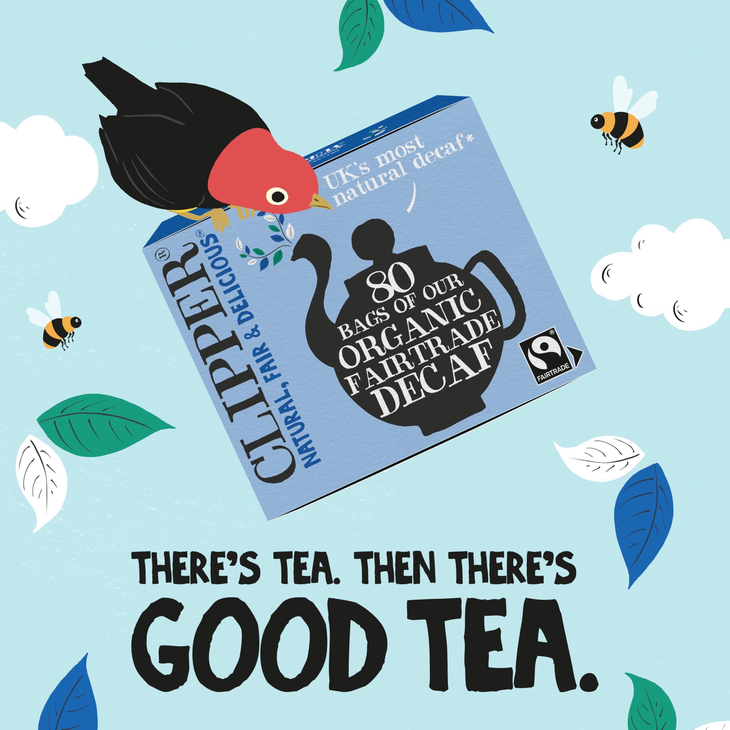 Clipper Tea Tea Fairtrade Organic Decaf 80 Unbleached, Plastic-Free Bags, 8.2 oz, 1 Pack, 80 Unbleached Tea Bags - Image 6