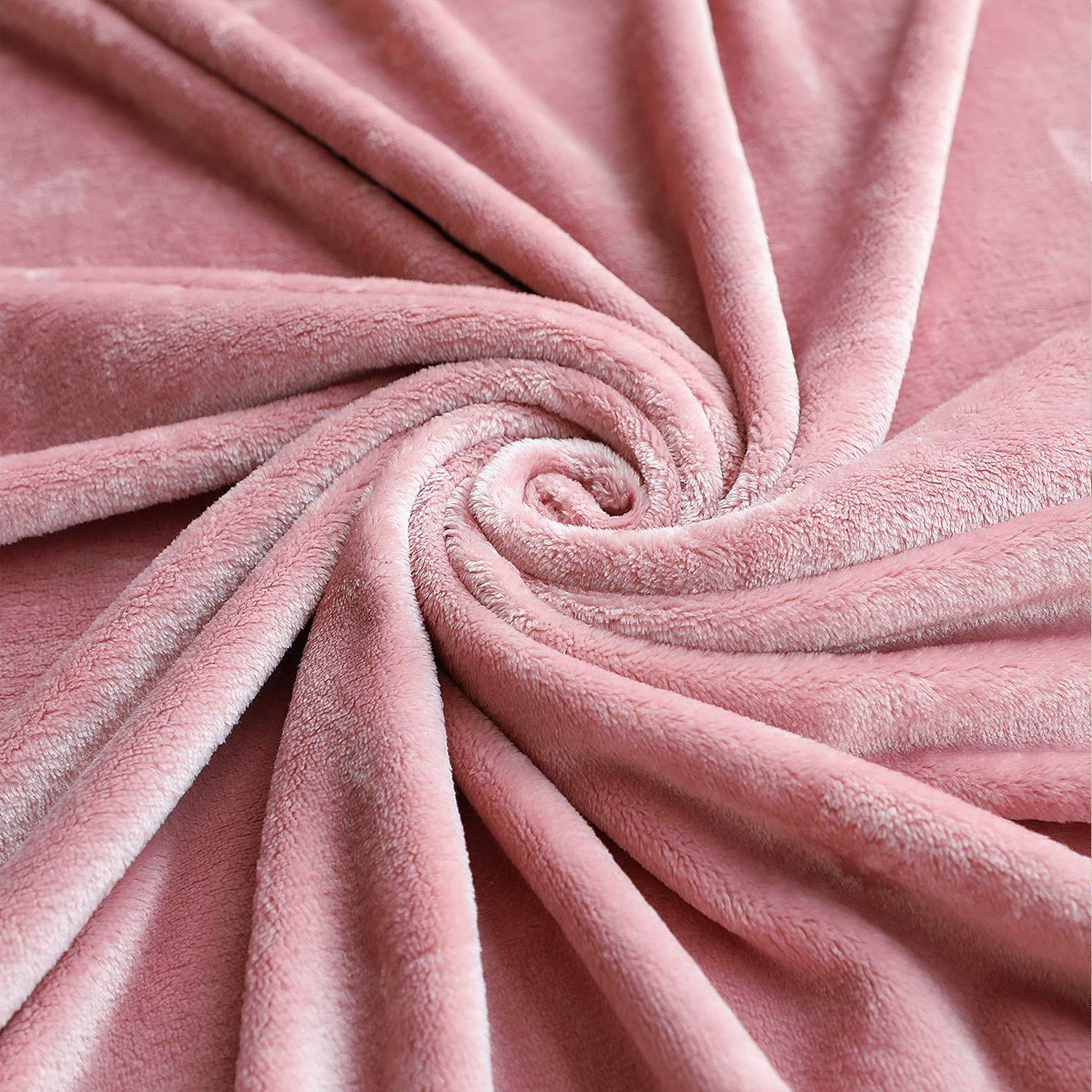 TASTHROW Large Flannel Fleece Throw Blanket, 50×70 Inch - Cozy Lightweight Thick Blanket - All Seasons Suitable for Women, Men and Kids (Pink) - Image 7