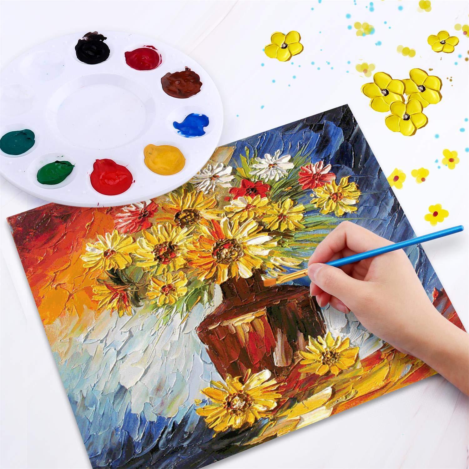 ESRICH Acrylic Paint Set,Painting Supplies with 2 PCS of 12 Colors Acrylic Paint,1 Easel 3 Canvas 30 Paintbrushes and 3 Palettes, Paint Kit for Kids,Students, Artists and Beginner - Image 2