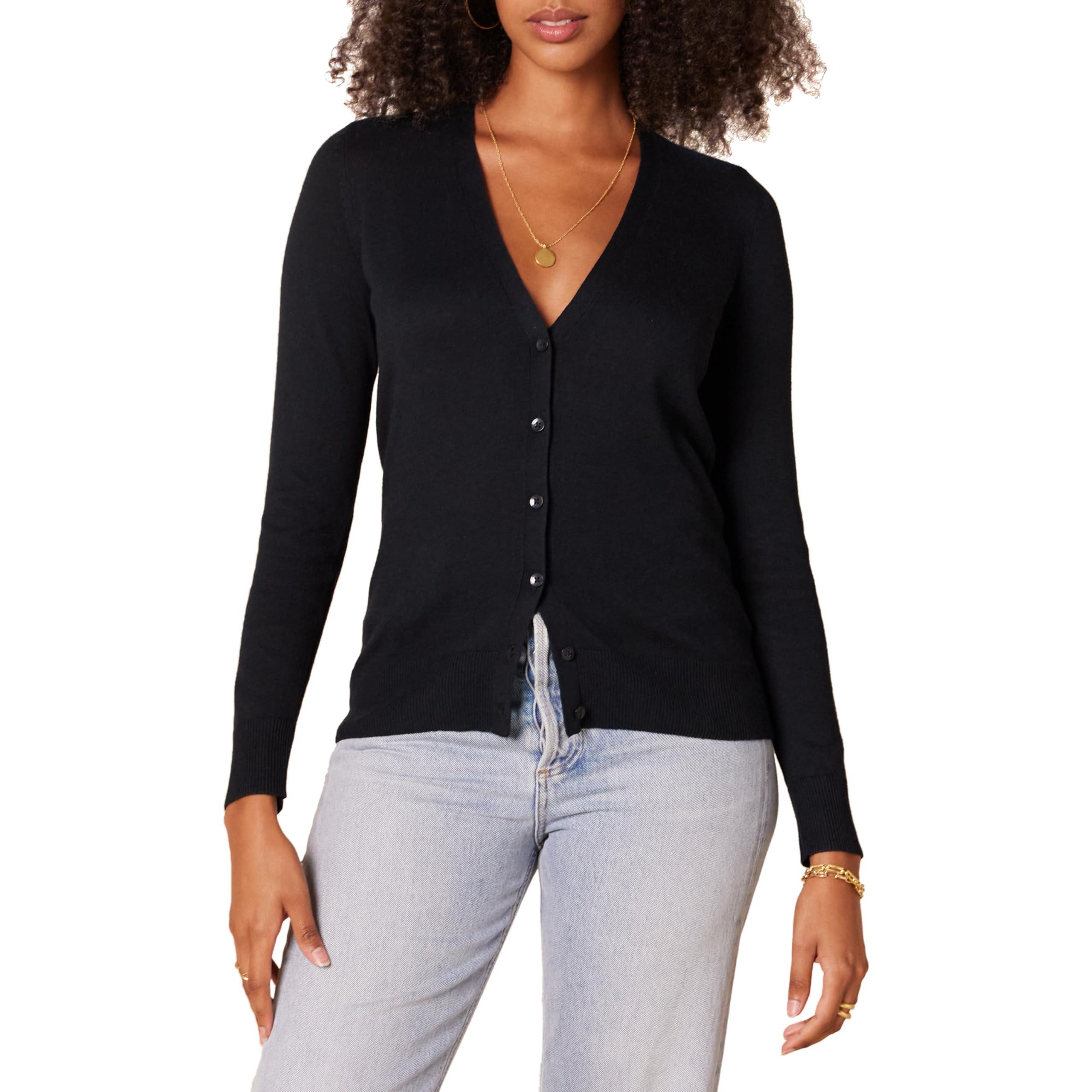 Amazon Essentials Women's Lightweight V-Neck Cardigan Sweater (Available in Plus Size)