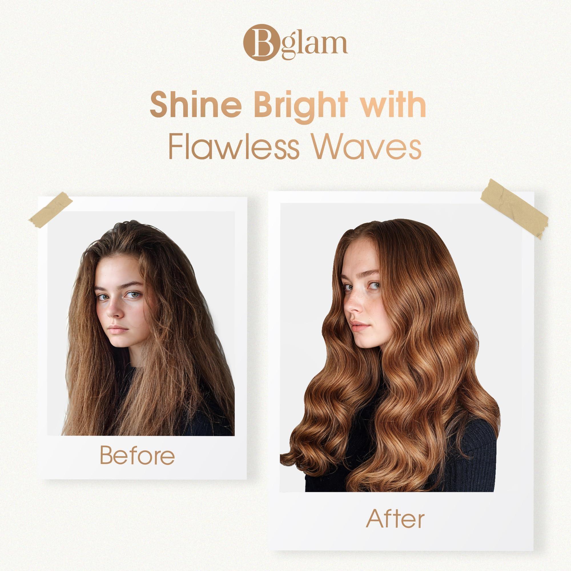 Bglam Triple Barrel Hair Waver – 1 Inch Ceramic Tourmaline Curling Iron for Beachy Waves | 410F Fast Heating, Adjustable Temperature, Dual Voltage | Professional Hair Crimper for All Hair Types - Image 7
