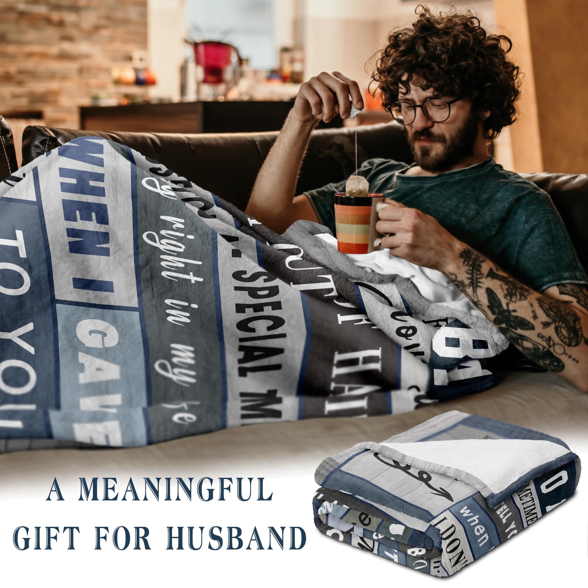 Spwasplo Gifts for Husband Fathers Day Blanket from Wife - Wedding Anniversary Christmas Birthday Gift for Husband - Ultra Soft Plush Throw Present Ideas for Him - 60"x50" - Image 4