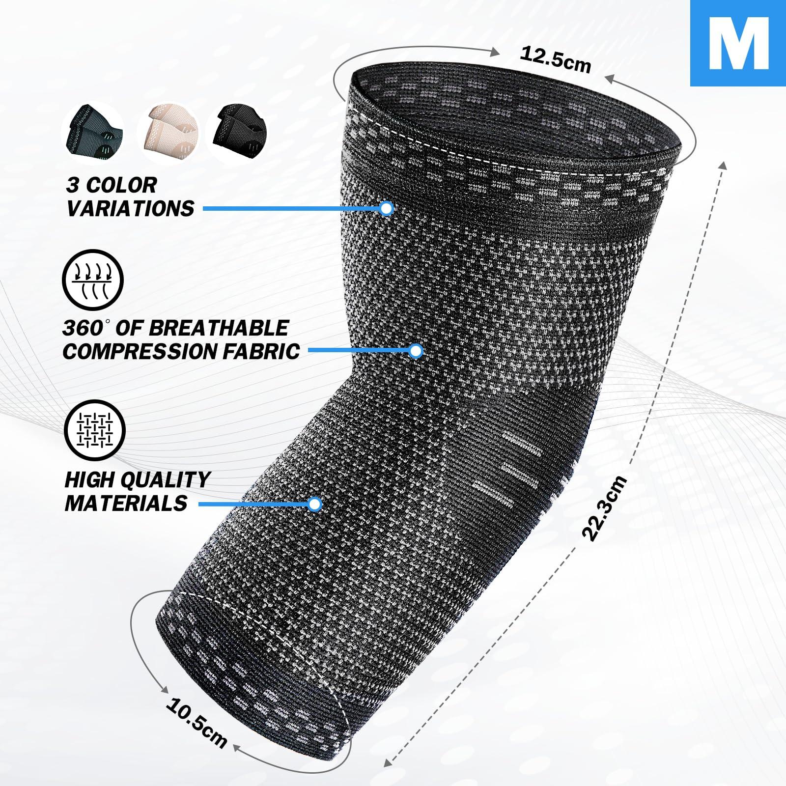 POWERLIX Elbow Orthopedic Brace Compression Support (Pair) - Elbow Sleeve for Tennis, Golfer’s, Bursitis, and Sprains, Arthritis, Tendonitis. Pain Relief(Black, L) - Image 8