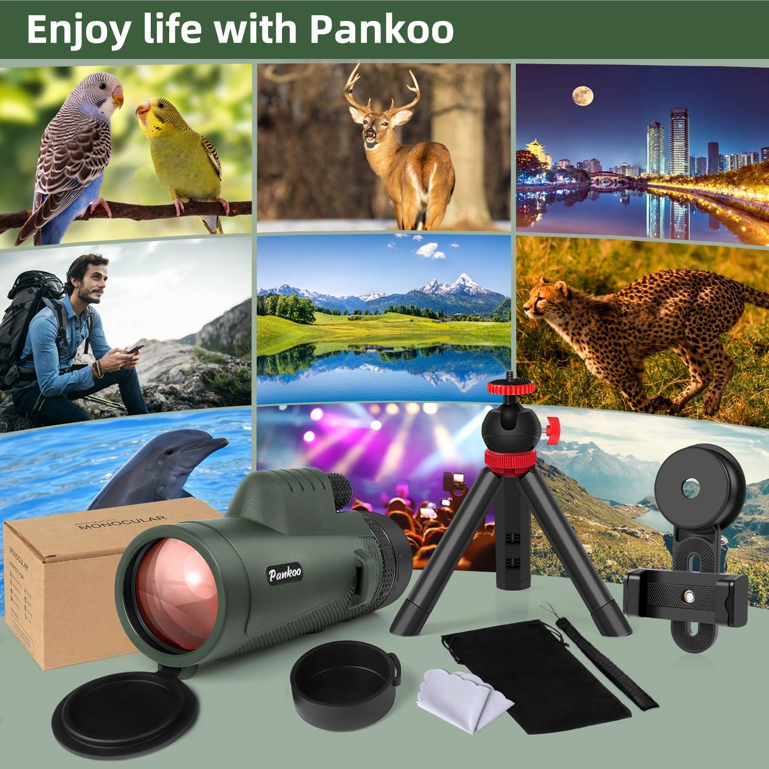 Pankoo 40X60 Monocular Telescope with Smartphone Holder & Upgraded Tripod, 2024 BAK4 Prism FMC Monoculars for Adults, HD Monocular Scope for Bird Watching Hiking Concert Camping Travelling - Image 7