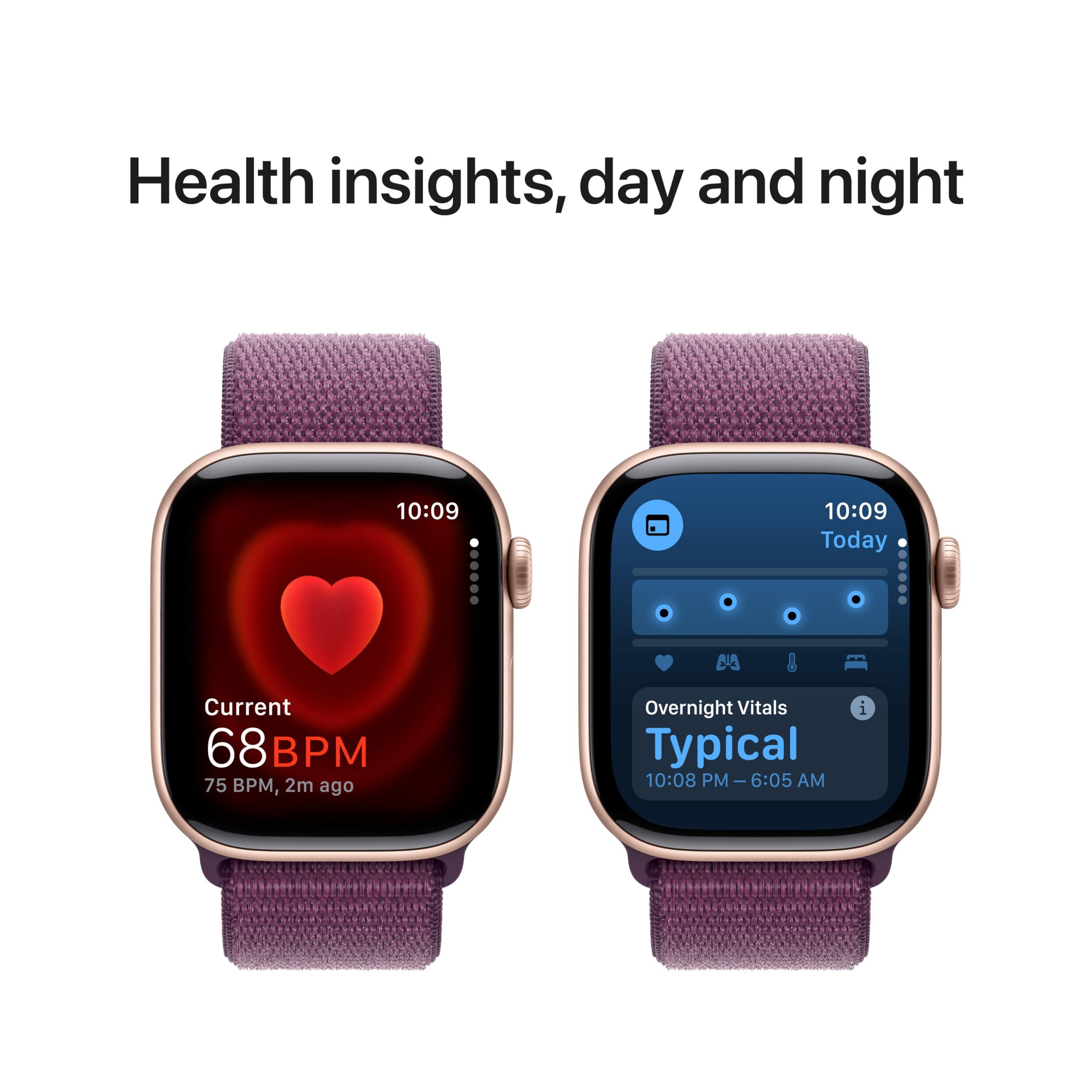 Apple Watch Series 10 [GPS 42mm case] Smartwatch with Rose Gold Aluminium Case with Plum Sport Loop. Fitness Tracker, ECG App, Always-On Retina Display, Carbon Neutral - Image 6