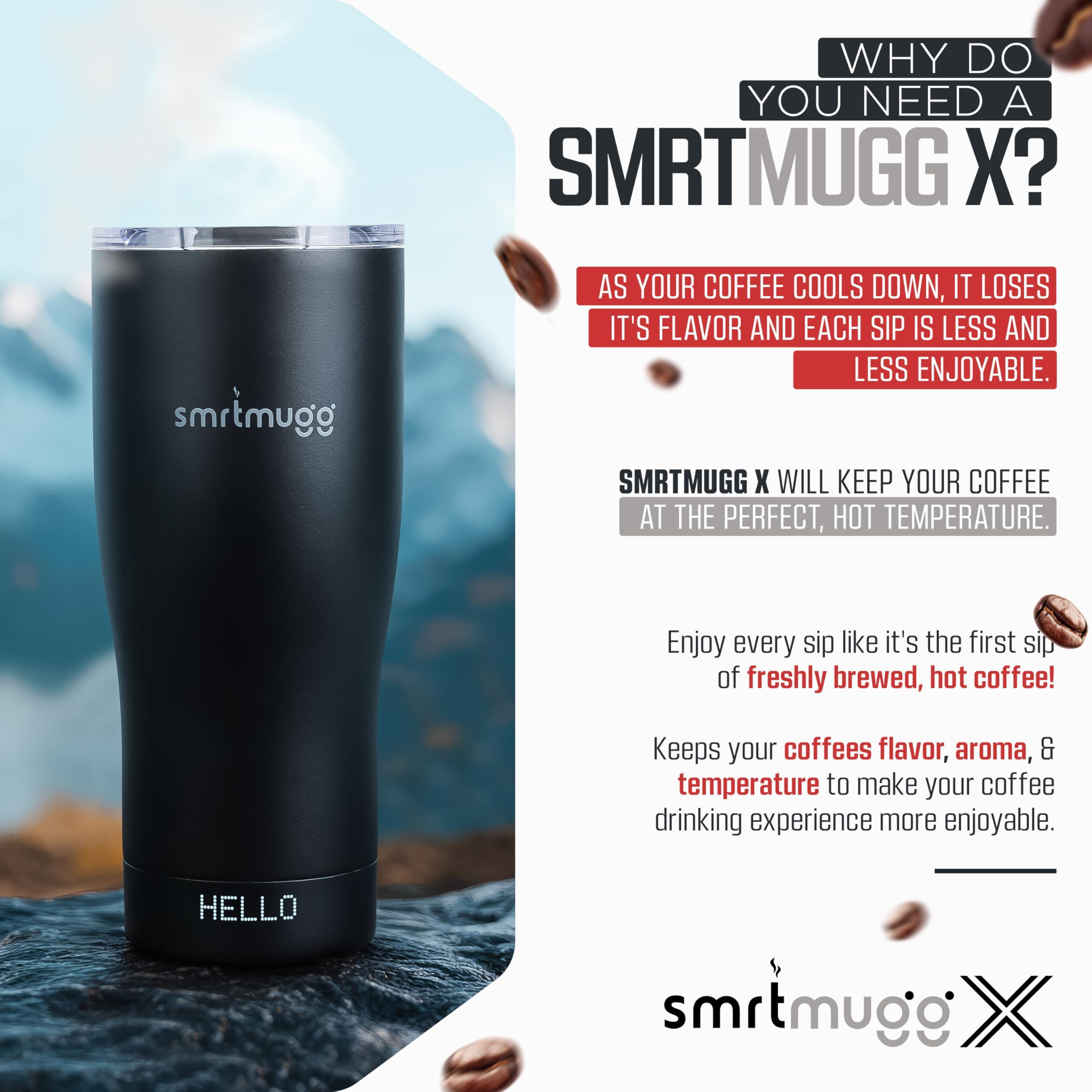 SMRTMUGG X Heated Coffee Mug 19 oz., 8 Hour Battery Life, Self-Heating, Adjustable Temp Controlled, LCD Screen, One Button Temperature Adjustment, Includes Cover with Magnetic Slider (Black) (Black) - Image 7