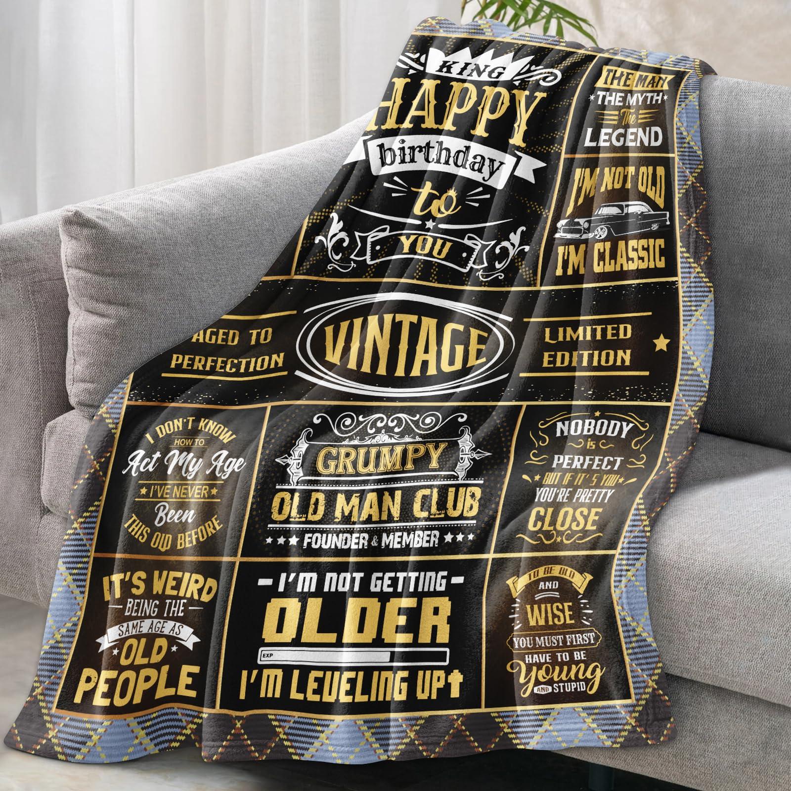 Fluxflix Birthday Gifts for Men/Dad/Him/Huband/Boyfriend, Men Gifts for Birthday, Men's Birthday Gift Ideas, Happy Birthday Gifts for Male Throw Blanket 60"X50" - Image 2