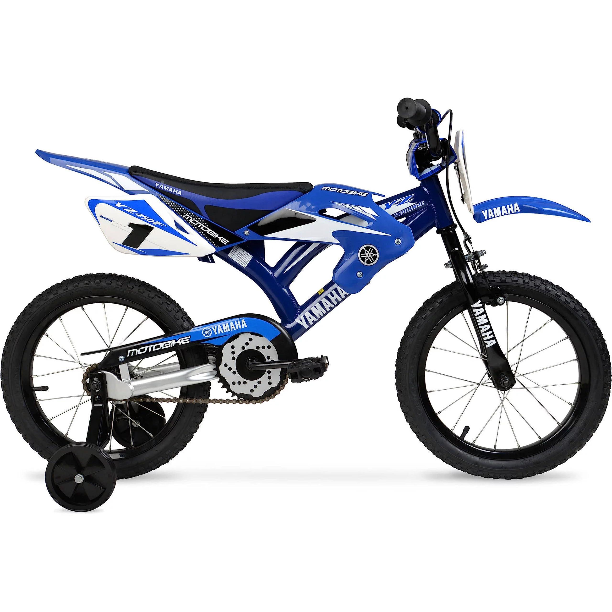 Yamaha 16 Inch Motocross Style Bike for Kids | Coaster Brake, Detachable Training Wheels | Safe Pedal Powered Bicycle for Toddlers Ages 4-8 | Great for Boys & Girls