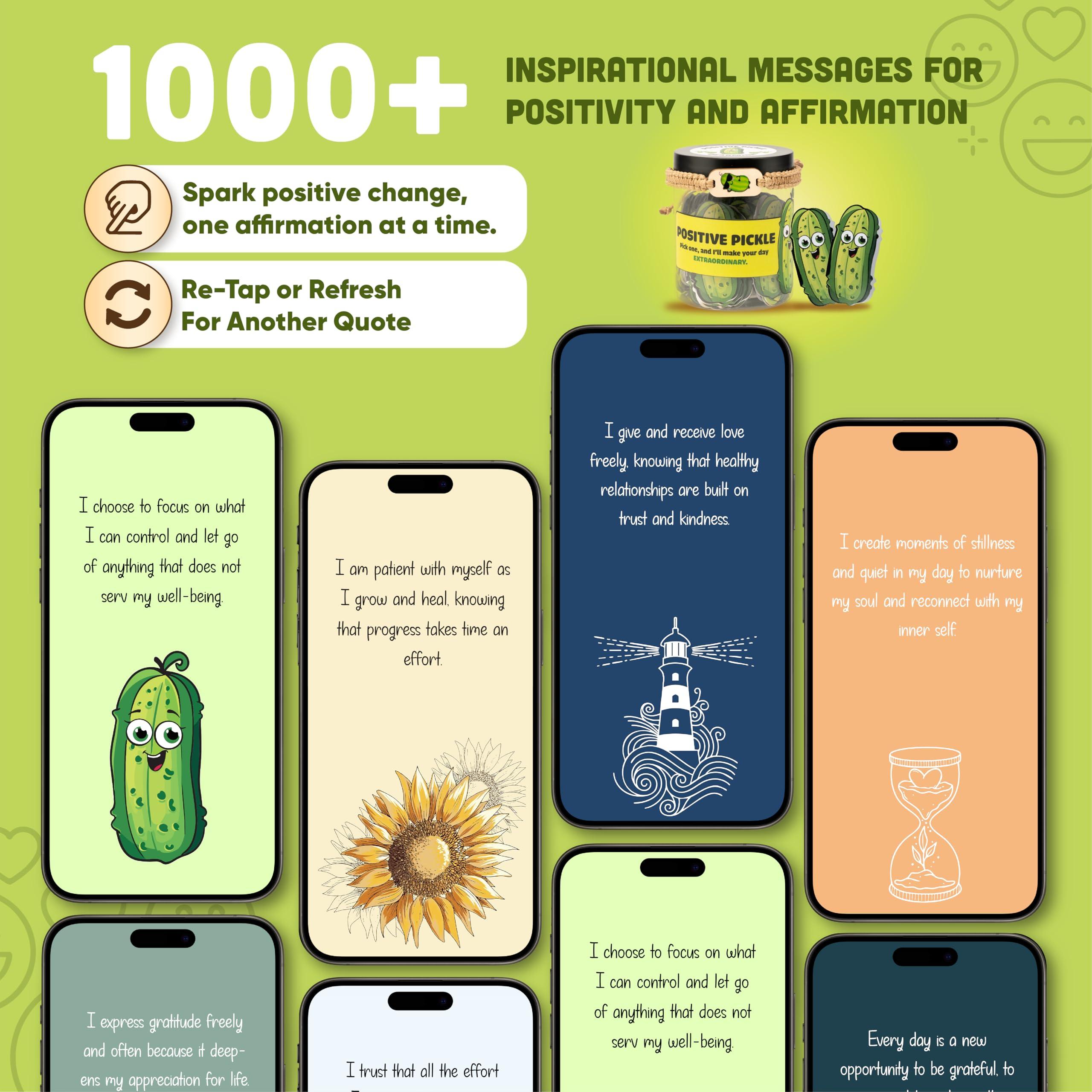 60 Positive Pickle Cards Jar, Affirmation Cards For Women, Emotional Support Pickle, Gifts For Mom, Gift For Women Birthday Unique, Teen Girl Gifts Trendy Stuff - Image 5