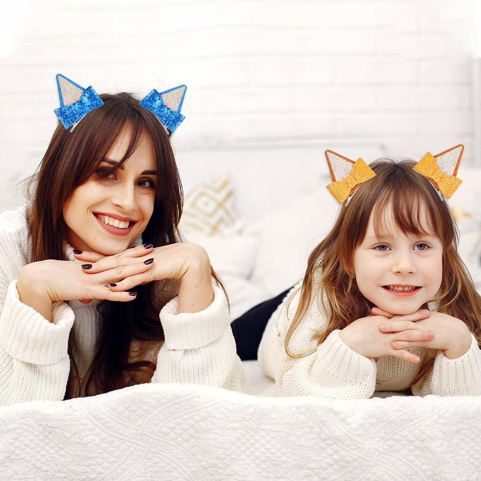 Blue Ears Hair Clips, Mabor 2 Pair Hair Pin Barrettes Hair Accessories for Halloween Costume Birthday Decorations Theme Party Supplies Cosplay for Boys and Girls (Blue and Orange) - Image 6