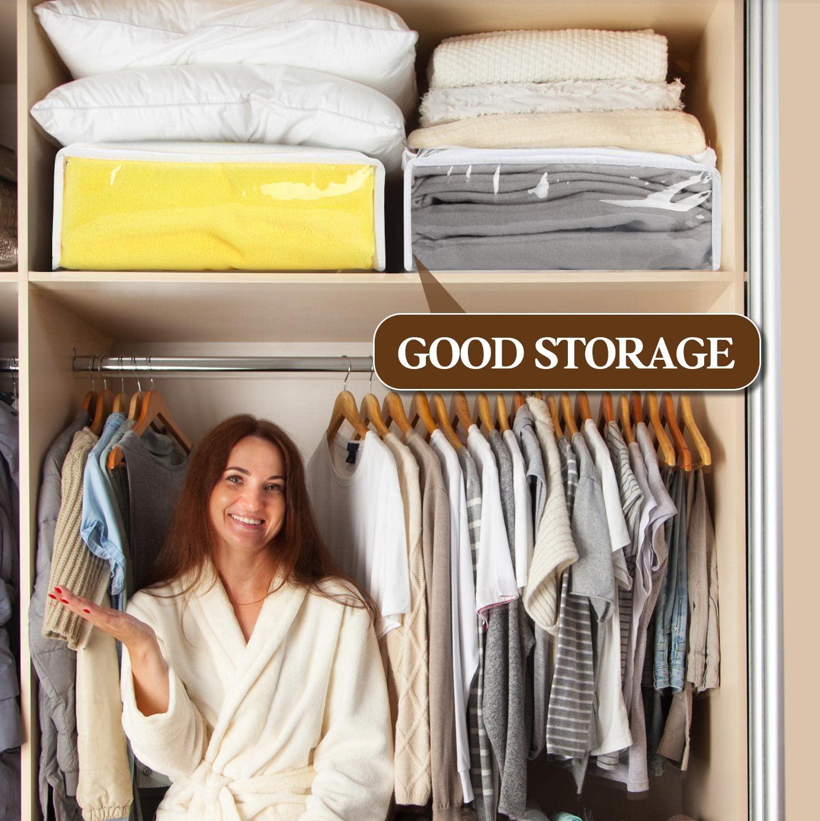 30 Packs Clear Zippered Storage Bags Plastic Storage Bags for Clothes, Sheet Organizers PVC Vinyl Sweater Organizers for Home Blankets Fabrics Cosmetics, 15x11x4" - Image 6