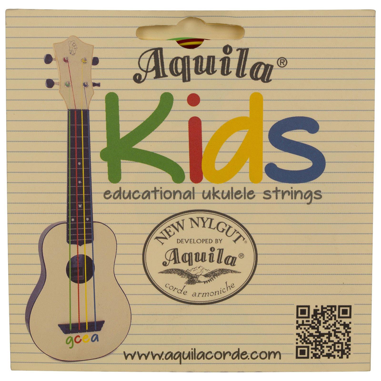 Aquila New Nylgut AQ-138 Kids Soprano Ukulele Strings – High G & GCEA – Set of 4 - Image 1