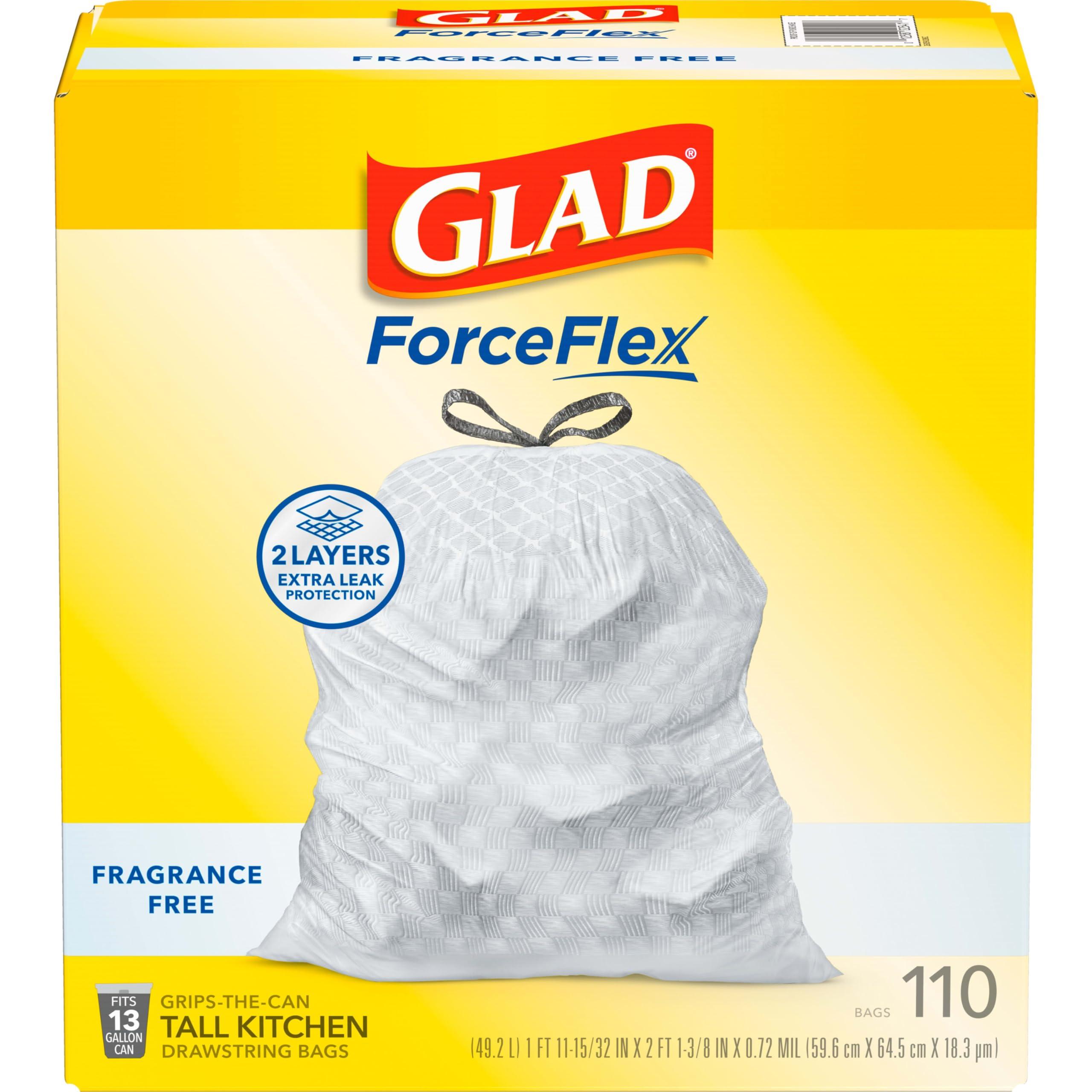 Glad ForceFlex Tall Kitchen Trash Bags, 13 Gal, Fragrance Free, 110 Ct (Package May Vary) - Image 9