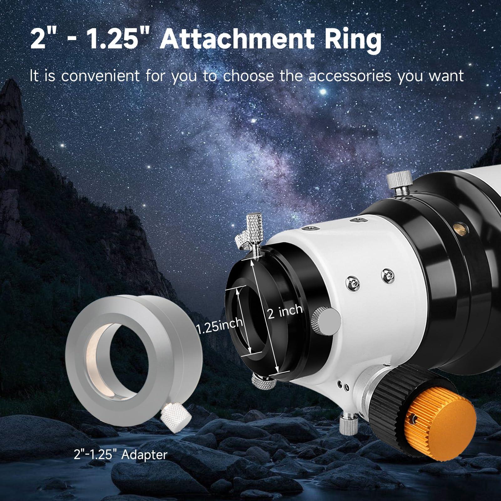 SVBONY SV503 Refractor Telescope, 102mm F7 Extra Low Dispersion Achromatic Refractor OTA, Dual-Speed Focuser, 90mm Back Focus, Telescope for Adults High Powered, for Deep Sky Planets Astrophotography - Image 6