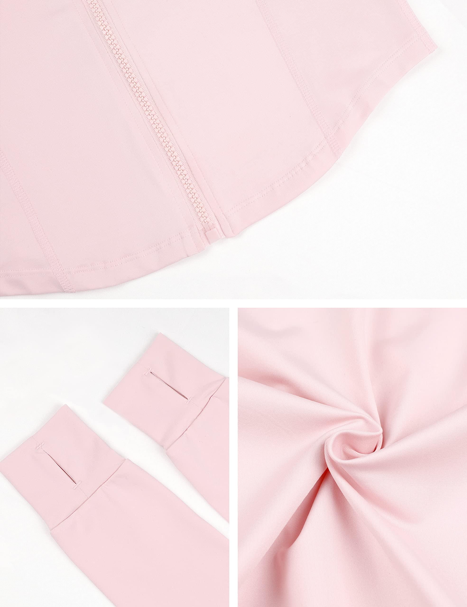 Yeokou Womens Active Zip Up Running Workout Cropped Bbl Athletic Jacket with Thumb Holes - Image 3