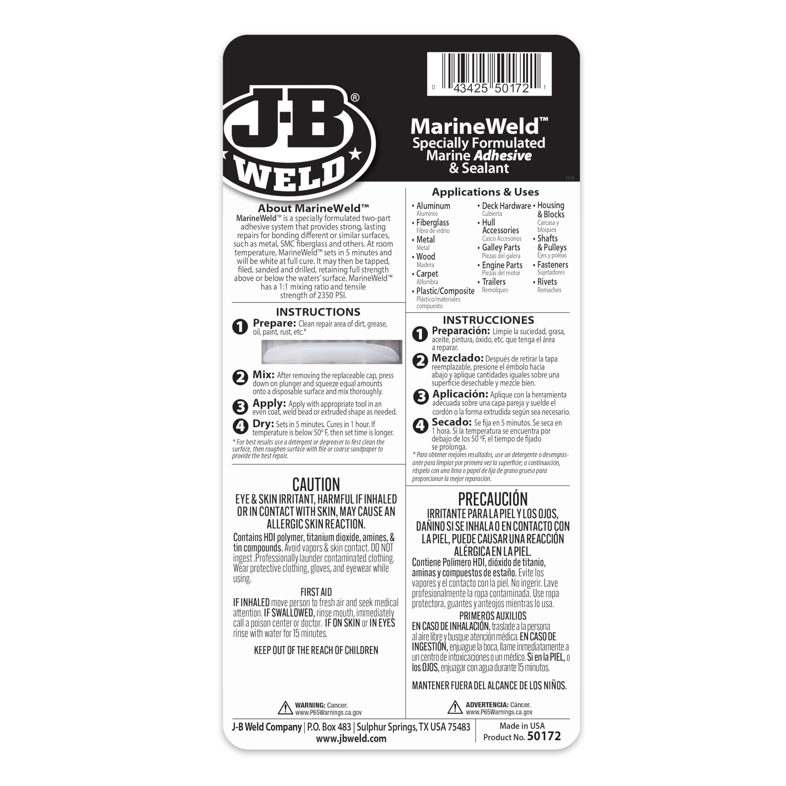 J-B Weld 50172 25 ml MarineWeld Syringe - Image 2