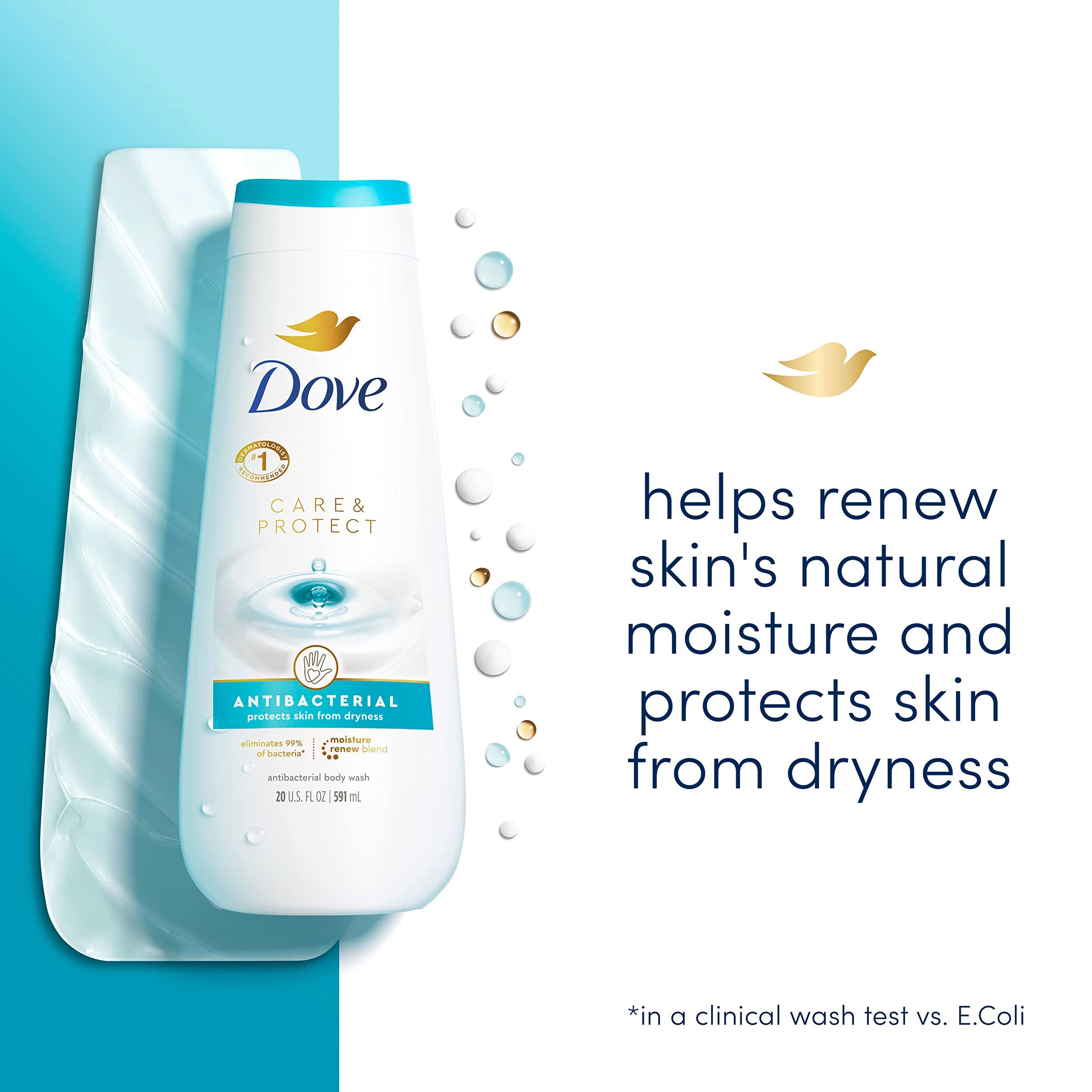 Dove Body Wash Care & Protect Antibacterial 4 Count For All Skin Types Protects from Dryness 20 oz - Image 3