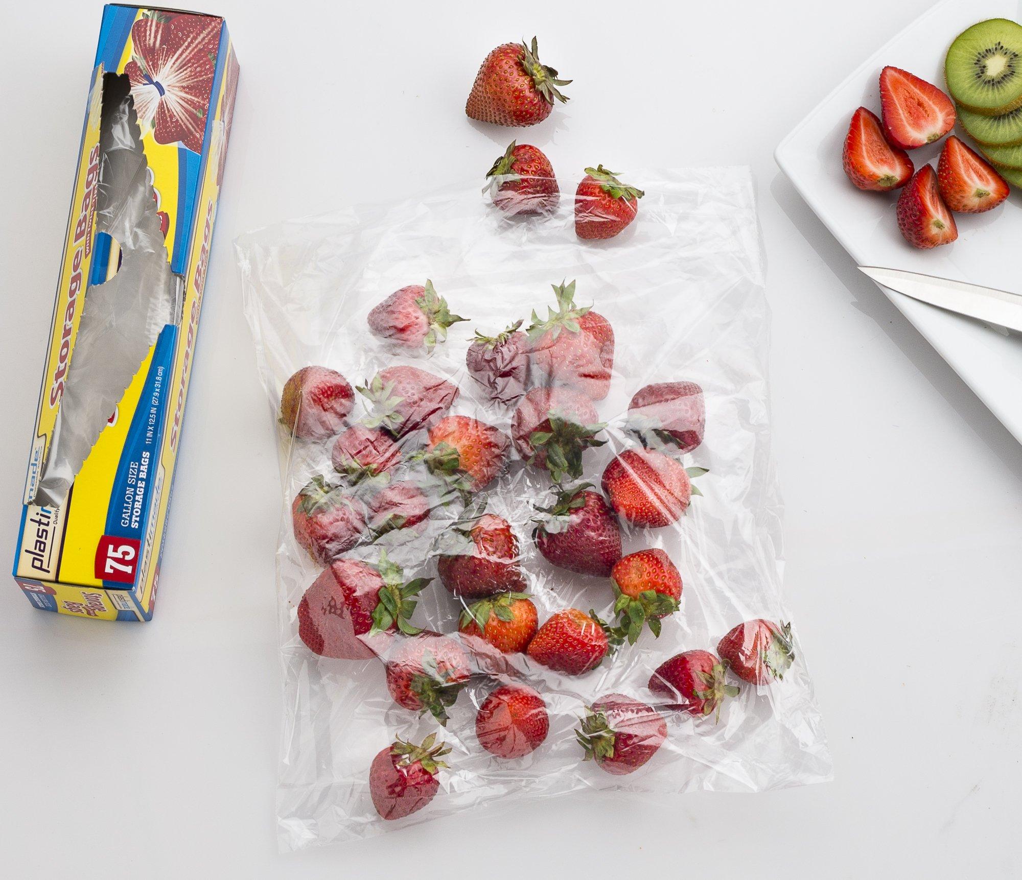 Plastimade Disposable Plastic Storage Bags With Original Twist Tie, 1 Gallon Size, 300 Bags, Great Thanksgiving For Home, Office, Vacation, Traveling, Sandwich, Fruits, Cake, Cookies, Or Any Snack - Image 2