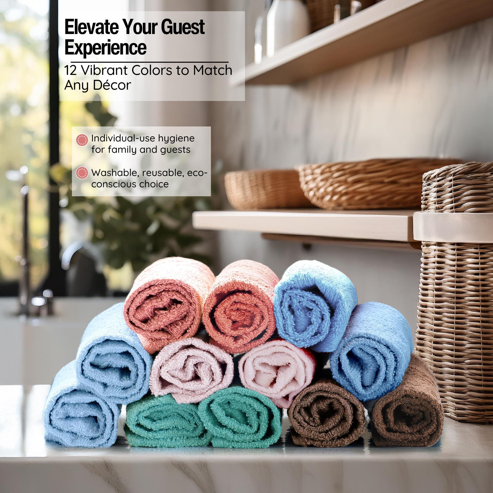 Luxurious Washcloths – Set of 12 – Size 13” x 13” – Thick Loop Pile Washcloth – Absorbent and Soft 100% Ring-Spun Cotton Wash Cloth – Lint Free Face Towel – Wash Cloths Perfect for Bathroom - Image 3