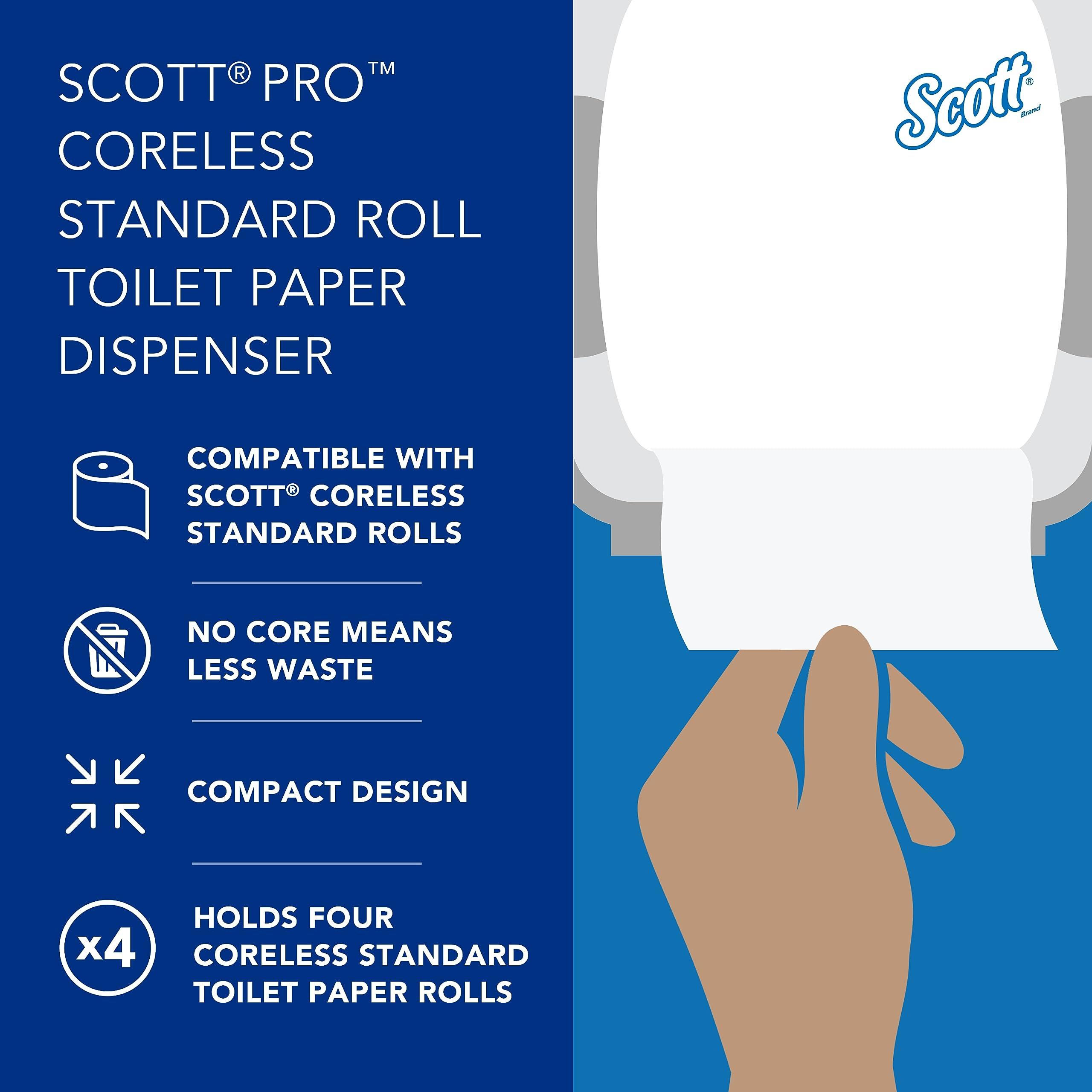 Kimberly-Clark Scott Pro MOD High Capacity Single Roll Bath Tissue Dispenser (44518), Toilet Paper Dispenser for Small Rolls, 12.75” x 11.25” x 6.31”, Black, 1 / Case - Image 10