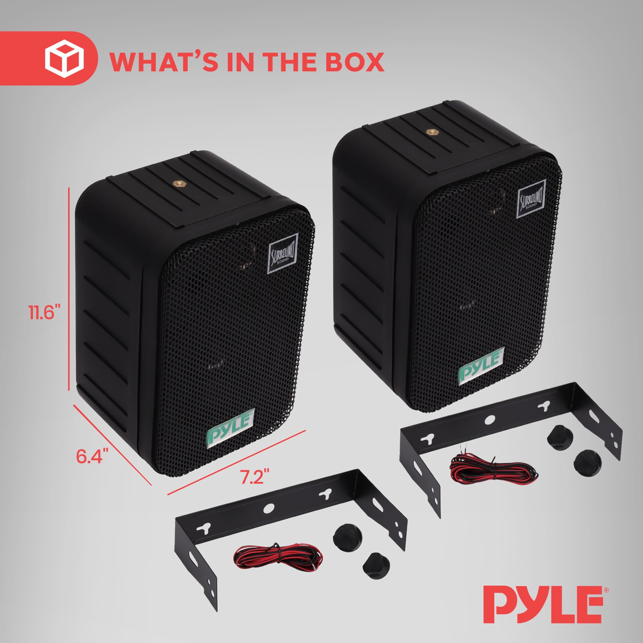 Pyle 2 Way Speaker System Pair - 500W Peak Power 6.5 Inch Passive Weatherproof Wall / Ceiling Mounted - Heavy Duty Universal Mount - Use for Pool, Patio, Indoor, Outdoor (Black) - Image 8