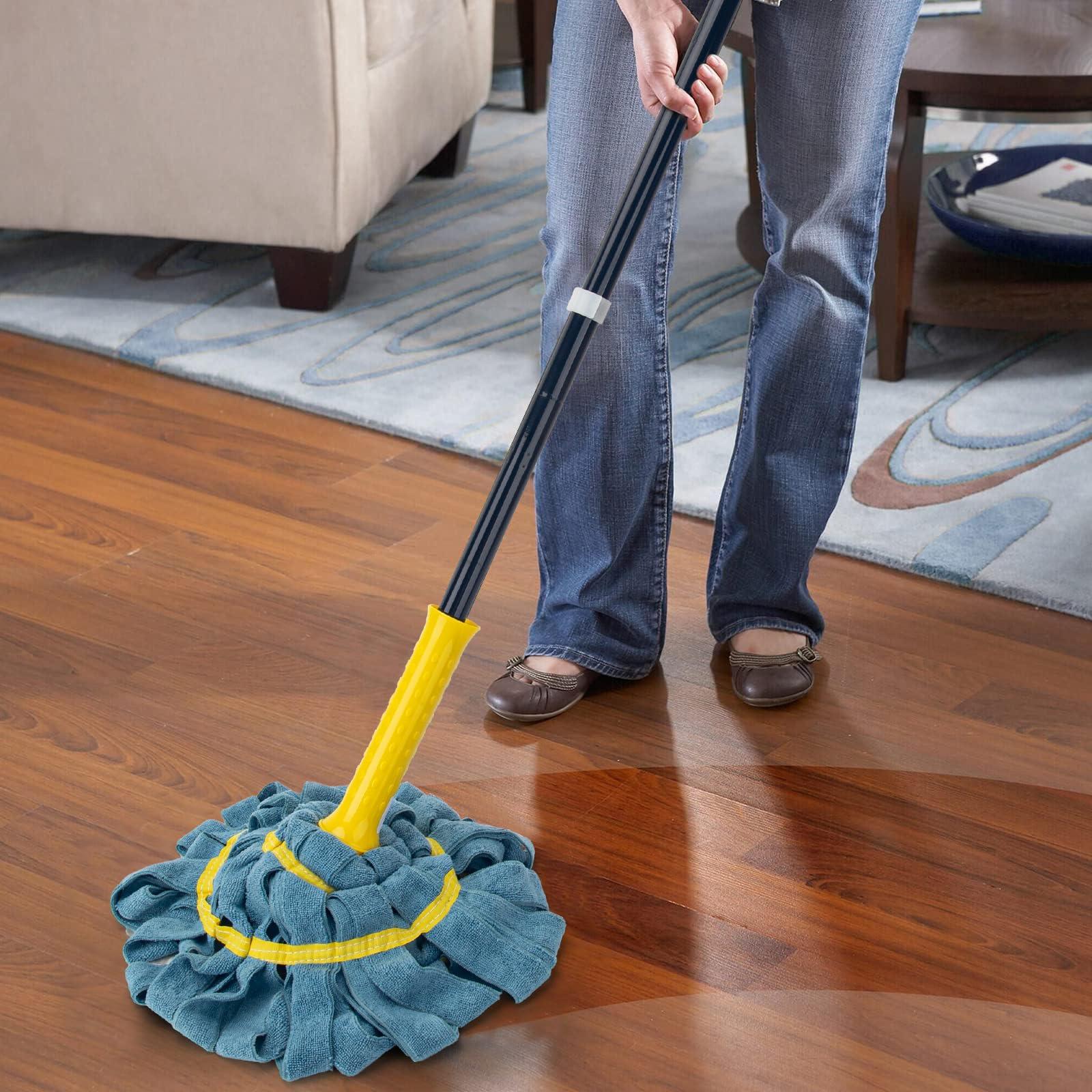 KeFanta Self-Wringing Twist Mop, Microfiber Cloth Wet Mops for Floor Cleaning, 57" Long Handle Floor Mop with Top Scouring Pad for Kitchen Hardwood Restaurant Bathroom Garages Warehouses Office - Image 2