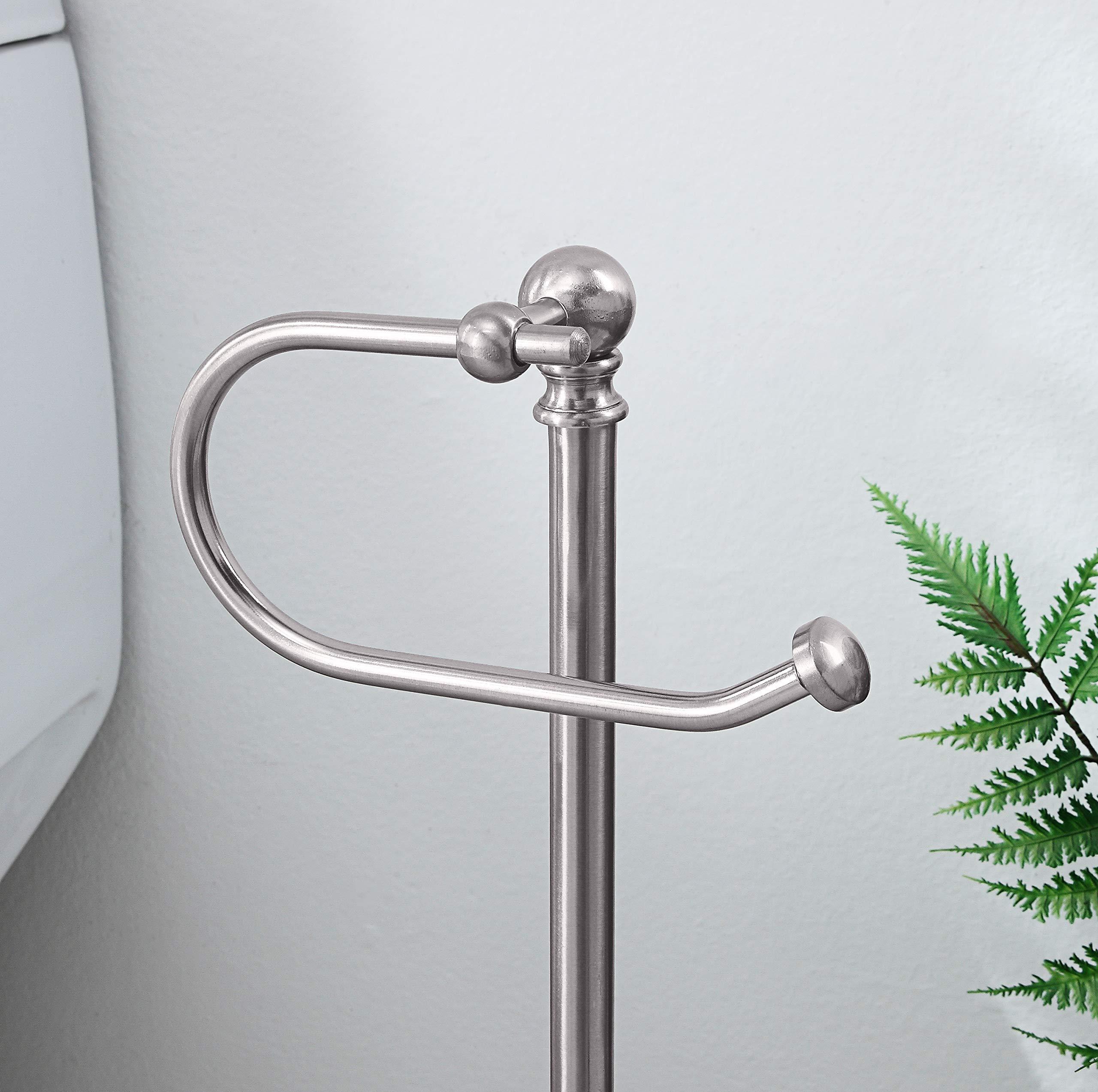 SunnyPoint Classic Bathroom Free Standing Toilet Tissue Paper Roll Holder Stand - Image 4