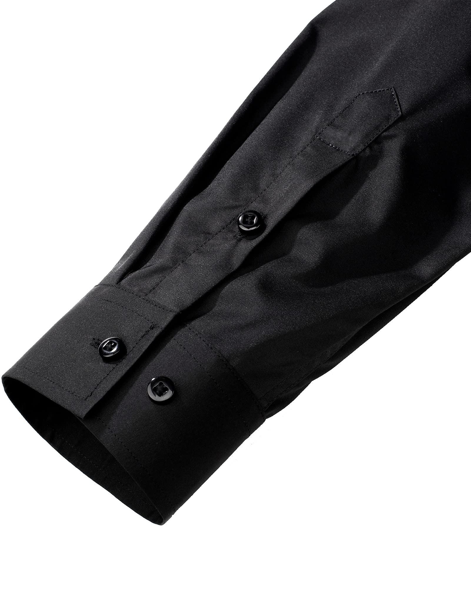 J.VER Men's Dress Shirts Solid Long Sleeve Stretch Wrinkle-Free Formal Shirt Business Casual Button Down Shirts - Image 5
