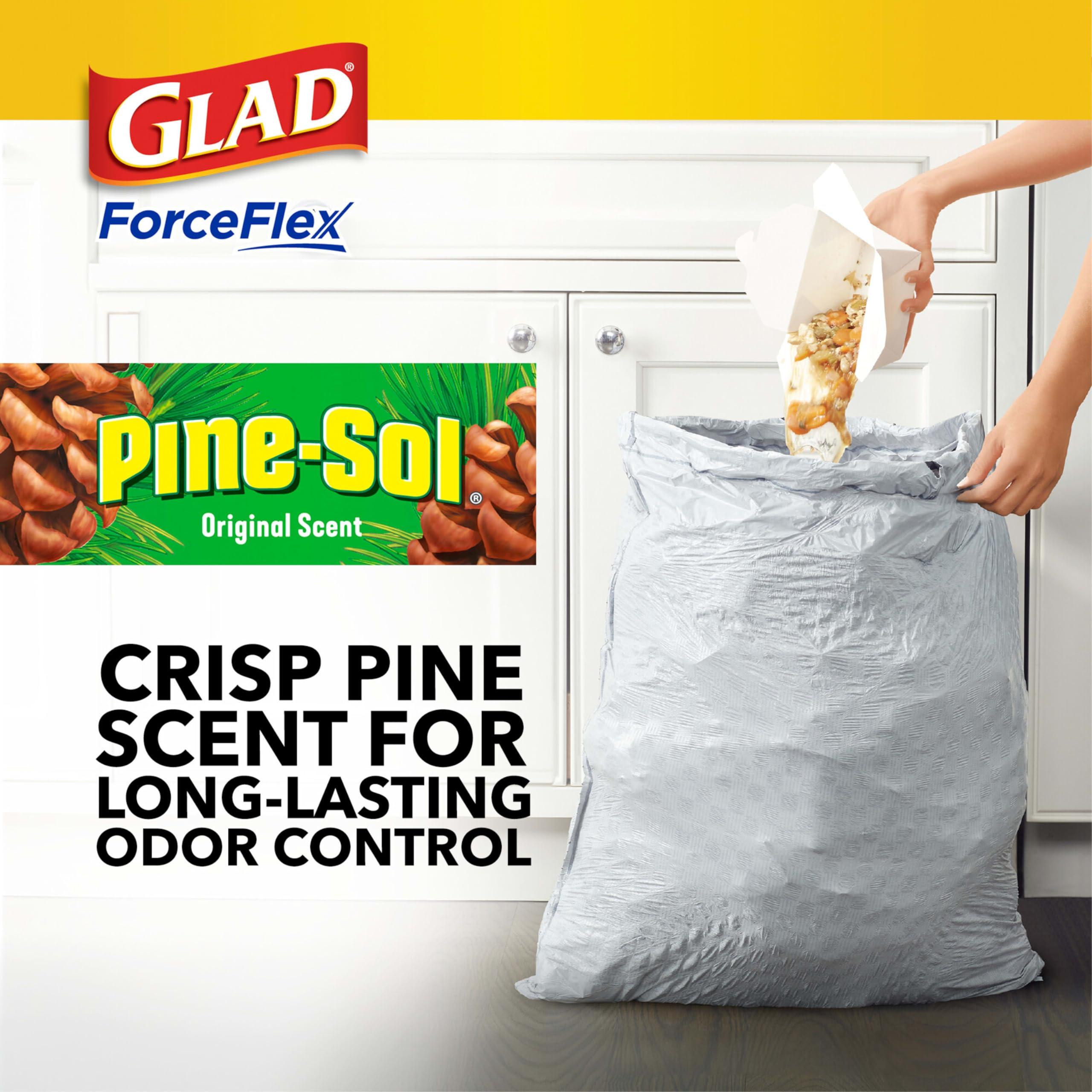 Glad ForceFlex Tall Kitchen Trash Bags, 13 Gal, Pine-Sol Original Scent, 110 Ct, Pack May Vary - Image 4