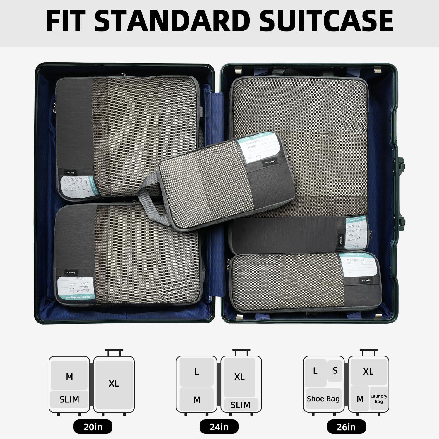 BAGAIL 4 Set/6 Set Compression Packing Cubes for Travel, Compressible Packing Organizers Travel Accessories for Luggage Suitcase - Image 7