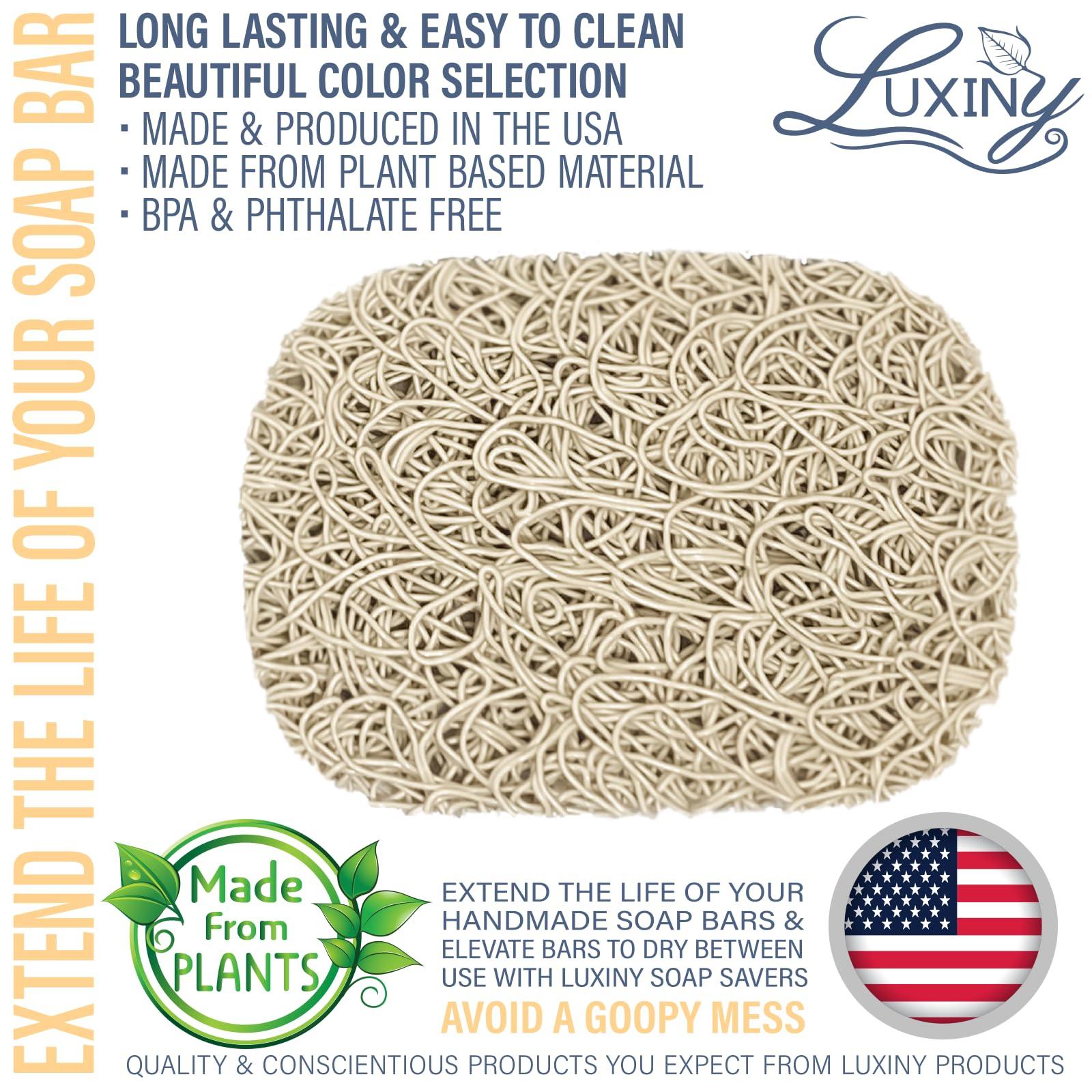 Soap Savers for Bar Soap, American Made by Luxiny, Lifts Soap in Soap Dishes & Shower Soap Holders -Handmade Soap Lasts Longer -Made from Plant Based Materials (Sand - 2 Pack) - Image 2
