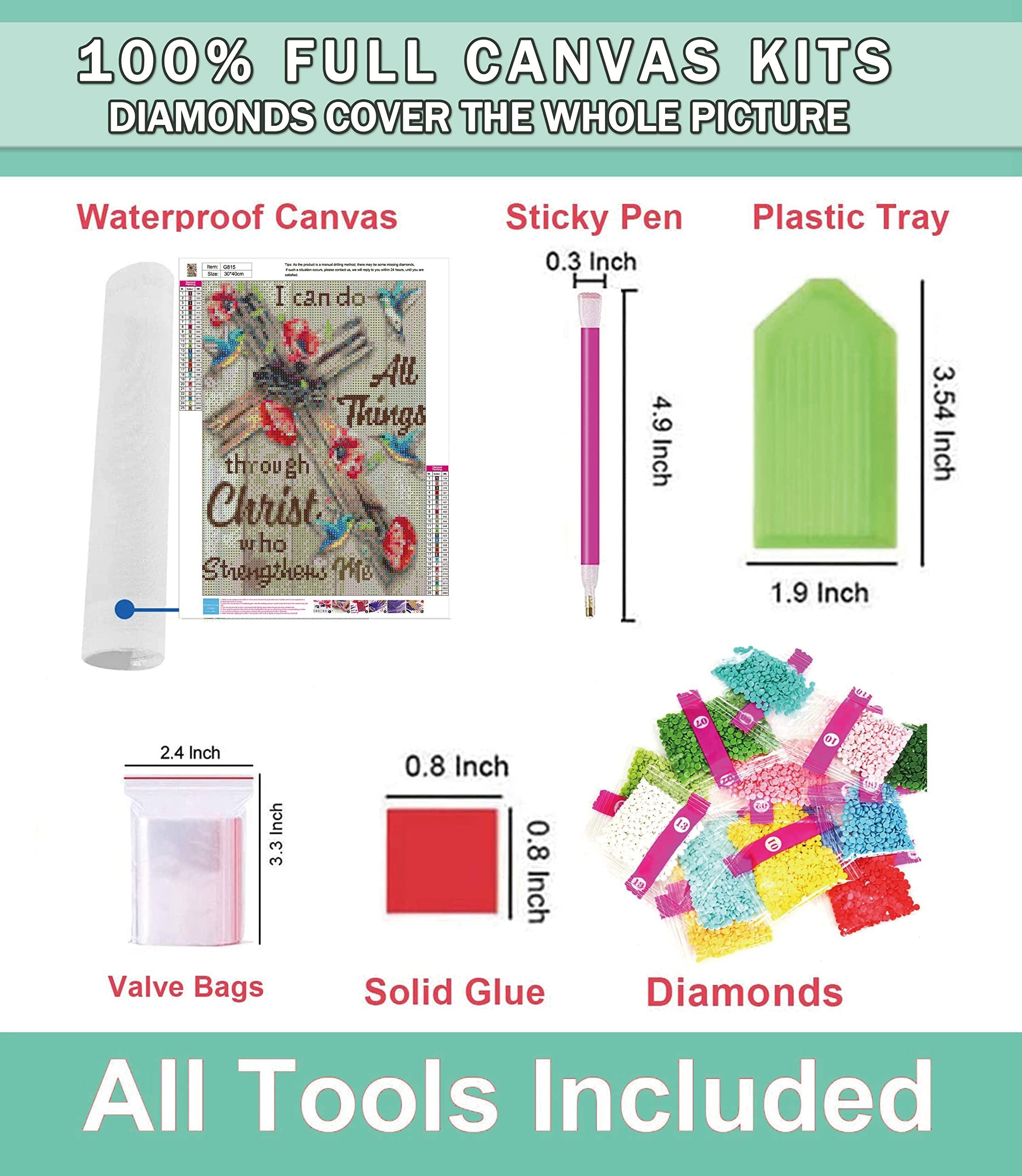 Clendo Christ Diamond Painting Kits for Adults, 5D DIY Full Drill Diamond Dots Paintings with Diamonds Gem Art and Crafts for Adults Home Wall Decor, Crucifix 12x16in - Image 7