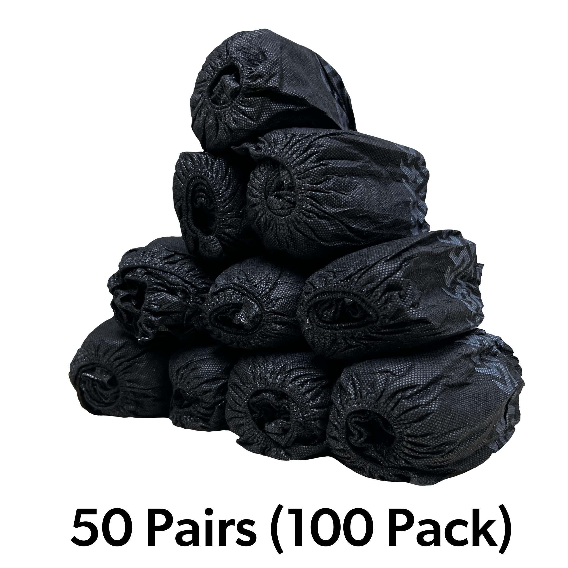 GSD Brand 100 Pack Extra Large Black Shoe Covers Disposable. Non Slip Indoor Reusable Boot Covers. Booties with Non Skid Treads. Fits US Men's Size 14 and Women's 16 - Image 7