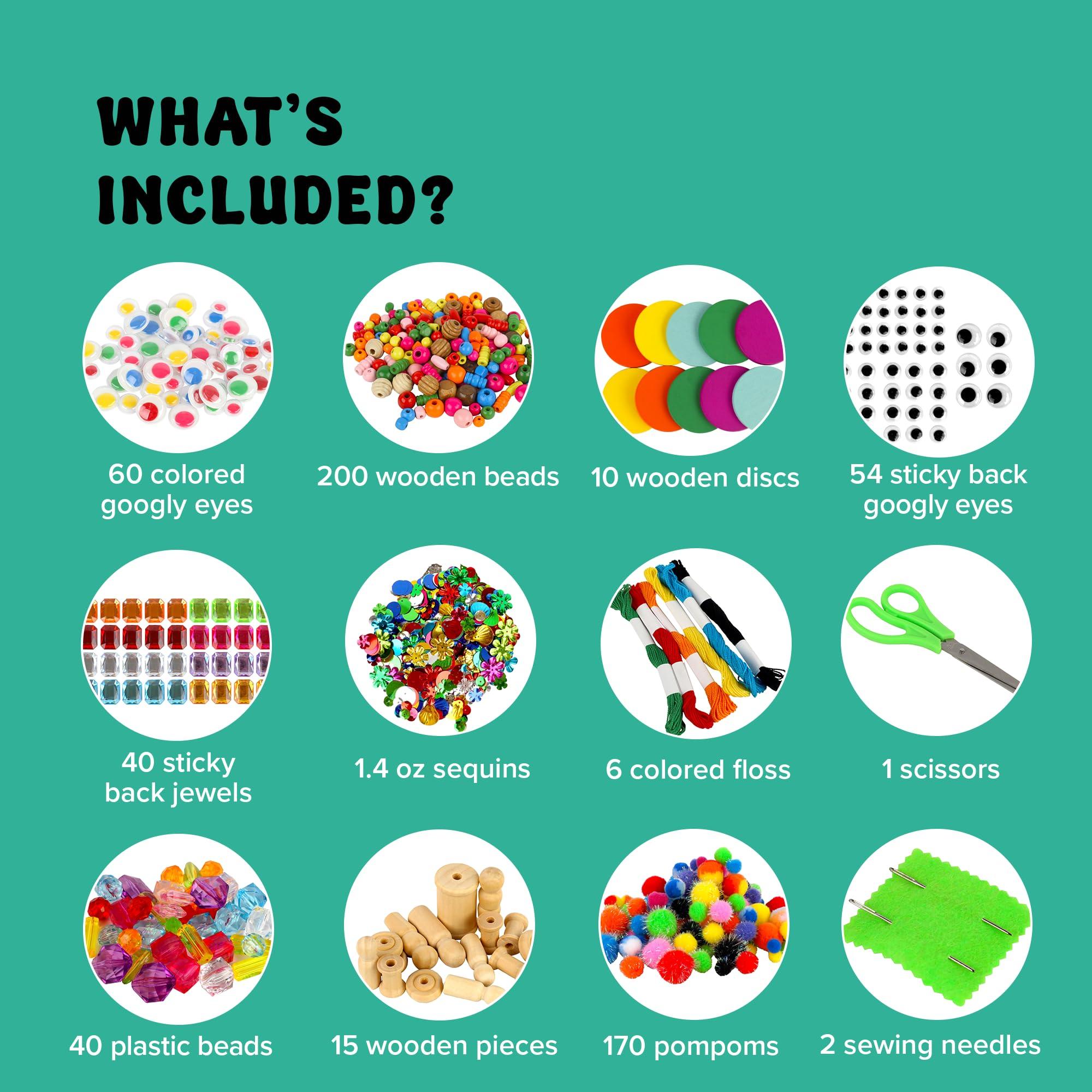Kid Made Modern Arts and Craft Kit – A DIY 3.8 Pounds of Hobby Craft Supplies & Materials Box for Creative Art Projects for Kids Age 4 5 6 7 8 9 10 11 & 12 Year Old Girls & Boys - Image 4