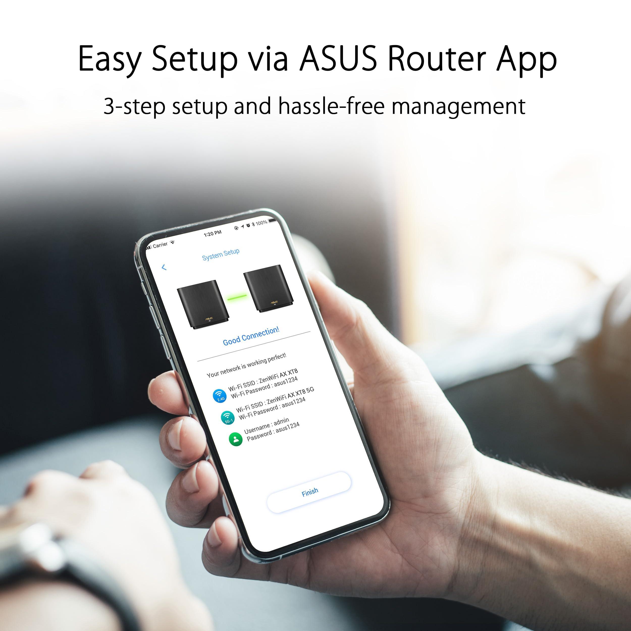 ASUS ZenWiFi AX Whole-Home Tri-band Mesh WiFi 6 System (XT8) - 2 pack, Coverage up to 5,500 sq.ft or 6+rooms, 6.6Gbps, WiFi, 3 SSIDs, life-time network security and parental controls, 2.5G port - Image 9