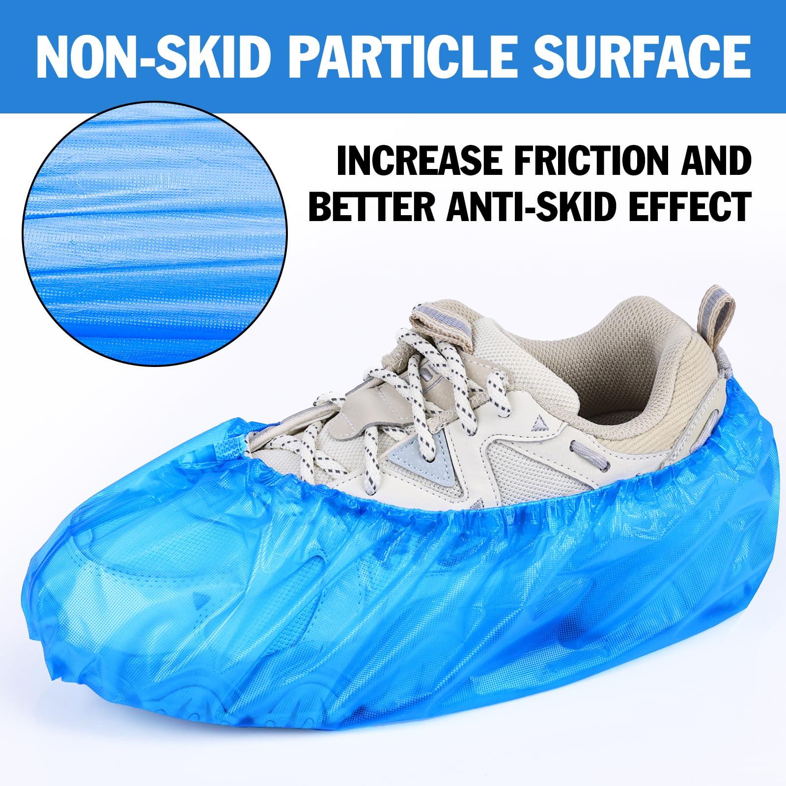 300 PCS (150 pairs) Shoe Covers Disposable Non Slip, Waterproof Booties for Shoes Covers for Indoors, Fits Up to Size 11 US Men and 13 US Women, Blue - Image 4