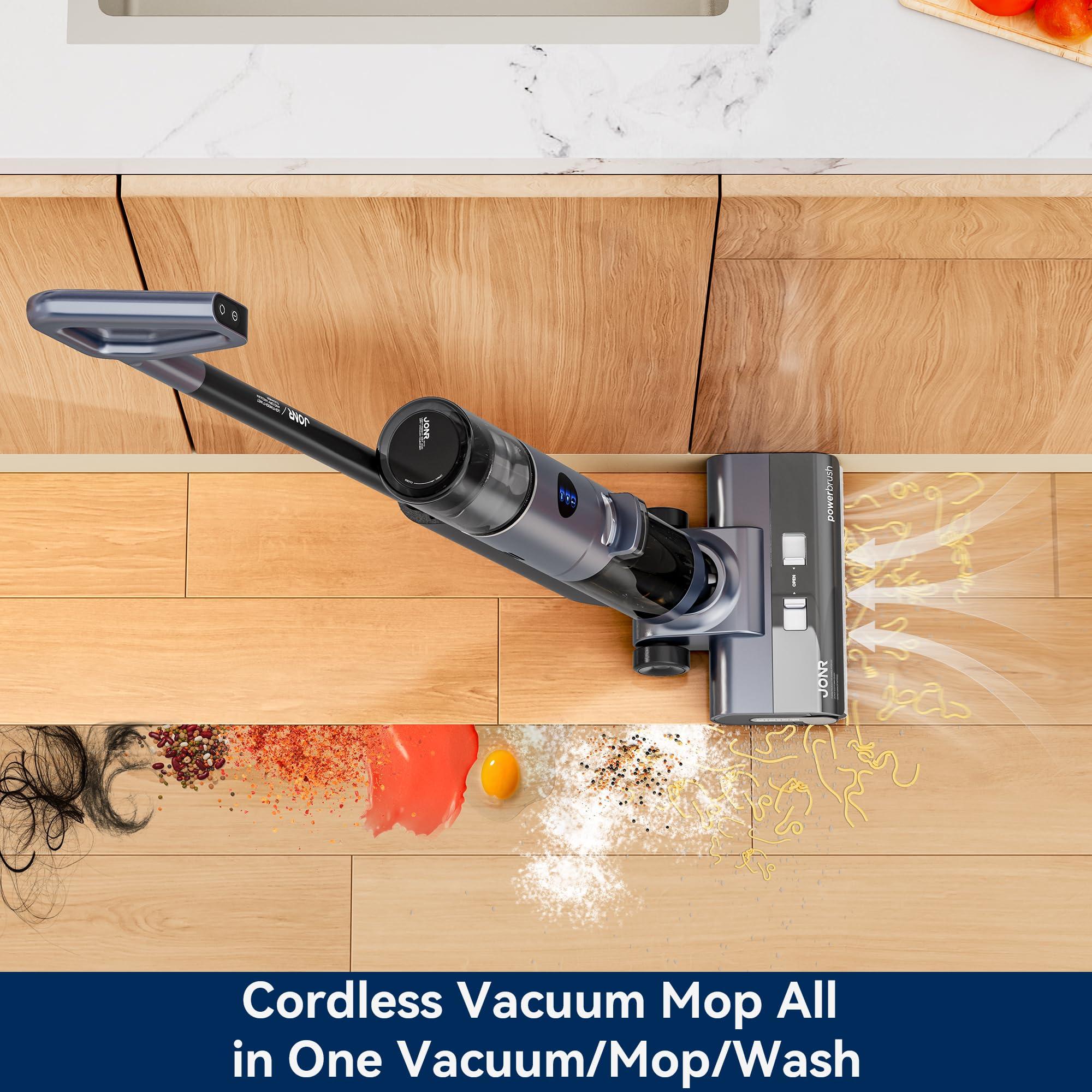 JONR ED12 PRO Wet Dry Dual-use Vacuum Cleaner,An Intelligent Vacuum Cleaner Suitable for Hard Floors,Three Sided Cleaning,Hot Water Self-Cleaning,Hot Air Drying,850ml Water Tank, Easy to Clean Hair - Image 3